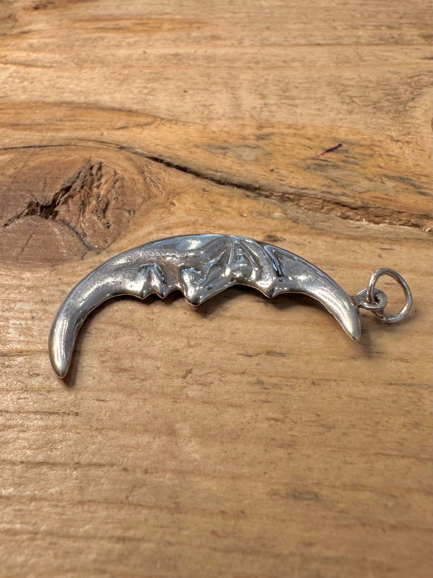 Vintage Moon face 925 Silver Pendant