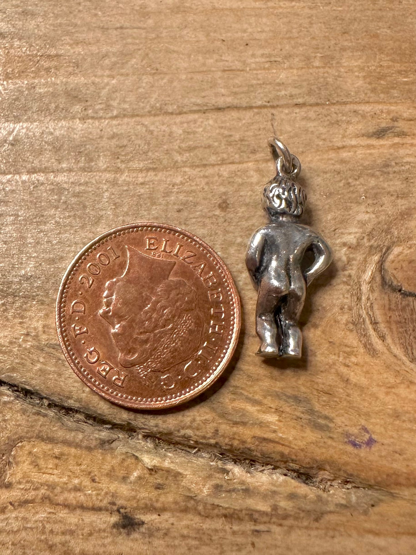 Vintage Manneken Pis Boy 925 Silver Charm Pendant