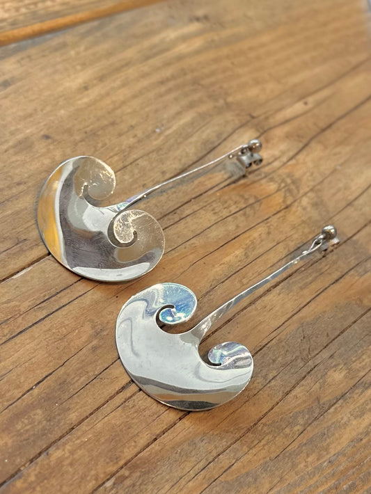 Rare Georg Jensen 1990 by Torun Denmark No 372A 925 Sterling Silver Earrings