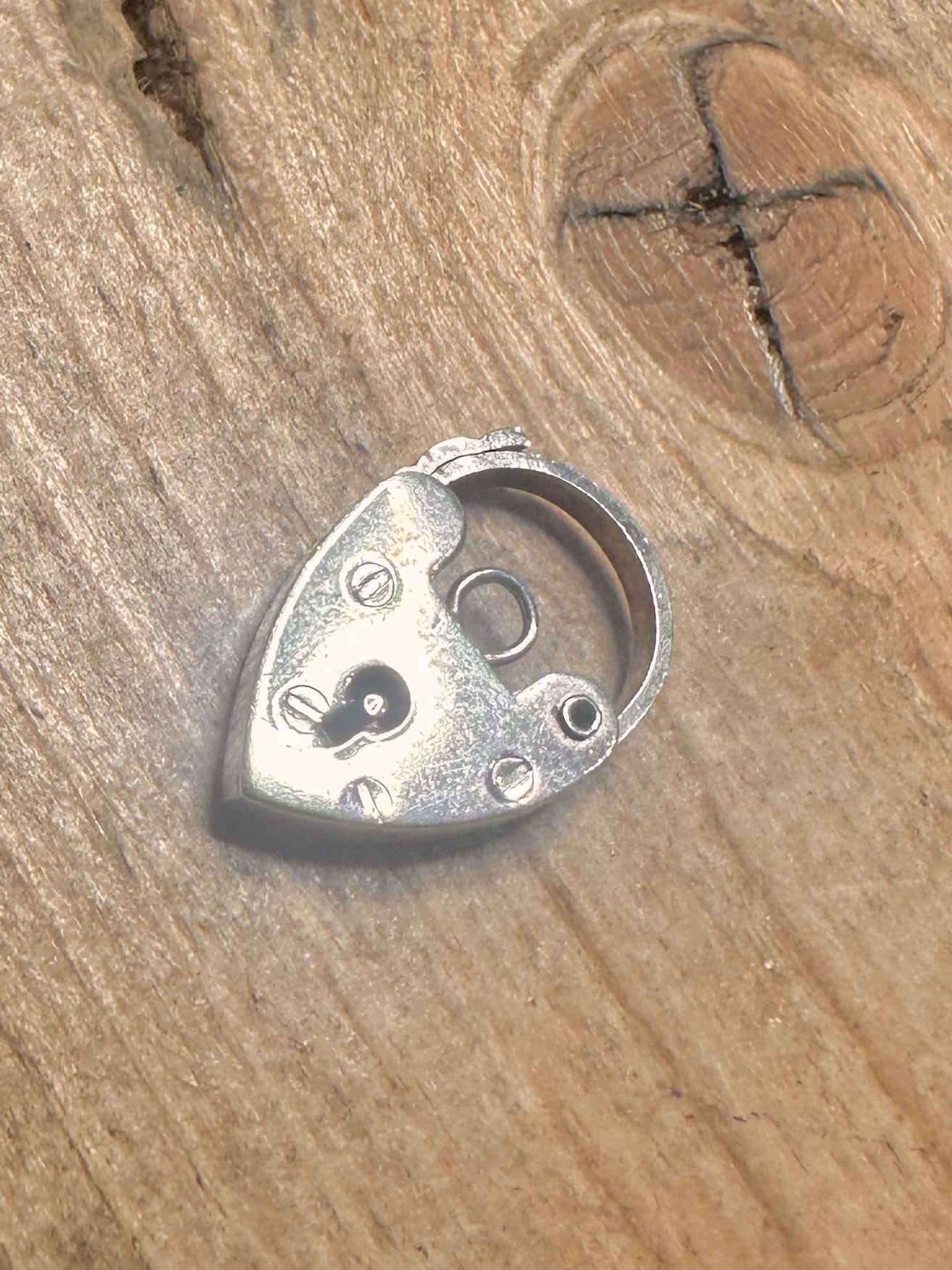 Vintage 1975 Heart Padlock 925 Silver Pendant