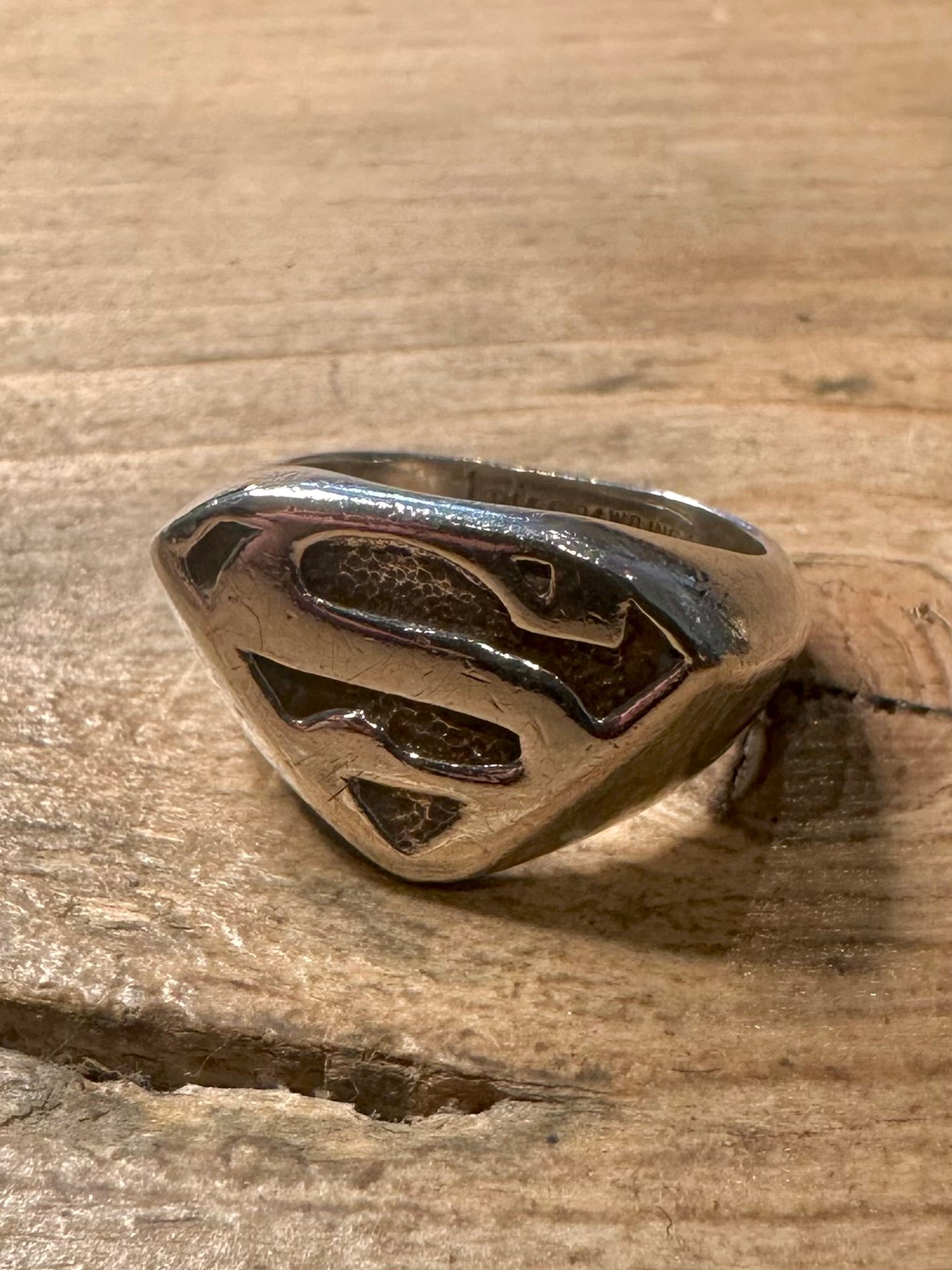 Vintage Rare 1994 Superman Warner Brothers 925 Silver Size N Ring