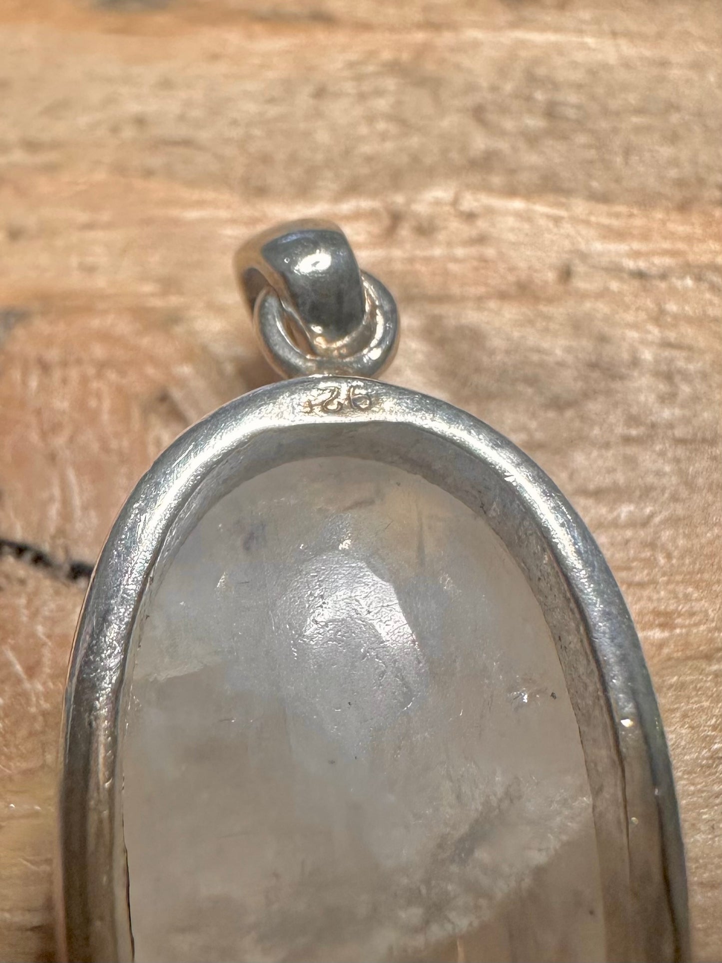 Vintage Oval Moonstone 925 Silver Pendant