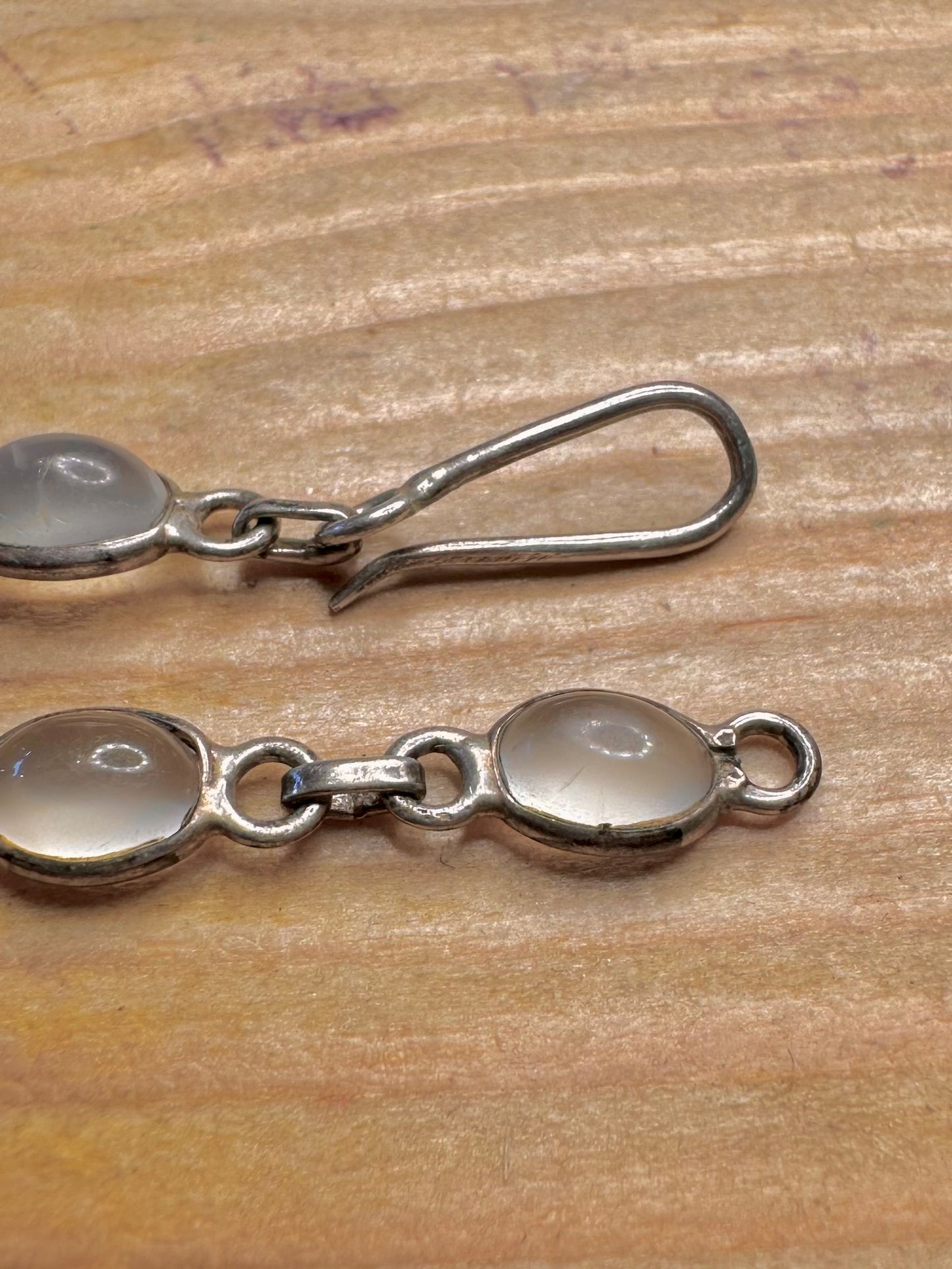 Vintage klarer Quarz 925 Sterling Silber 7,5 Zoll Armband