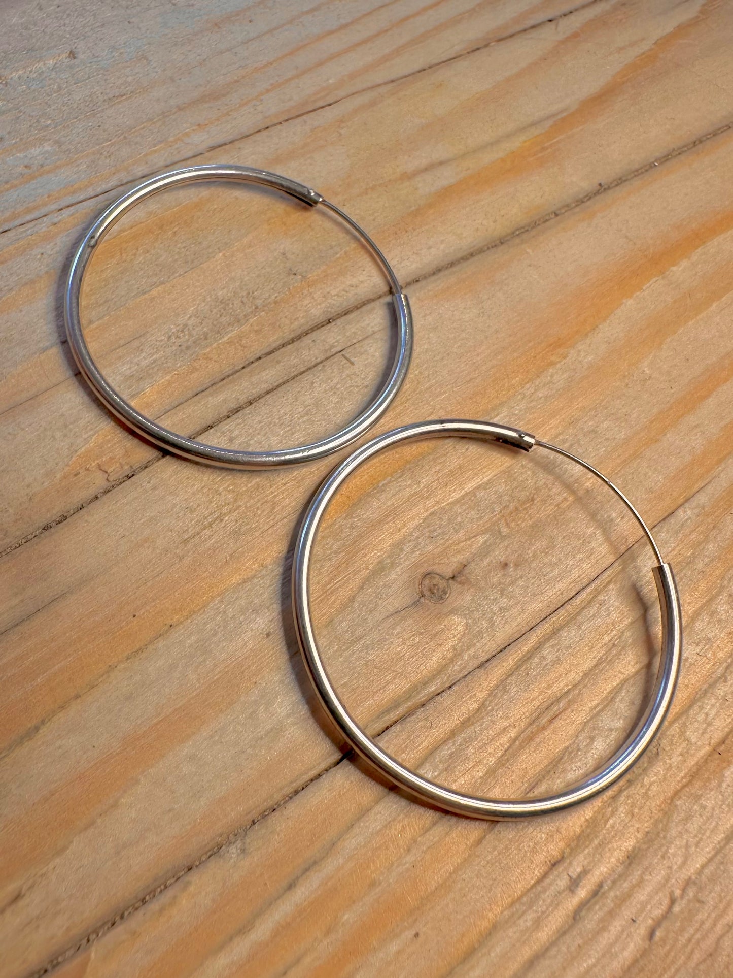 Vintage Hoop 925 Silver Earrings