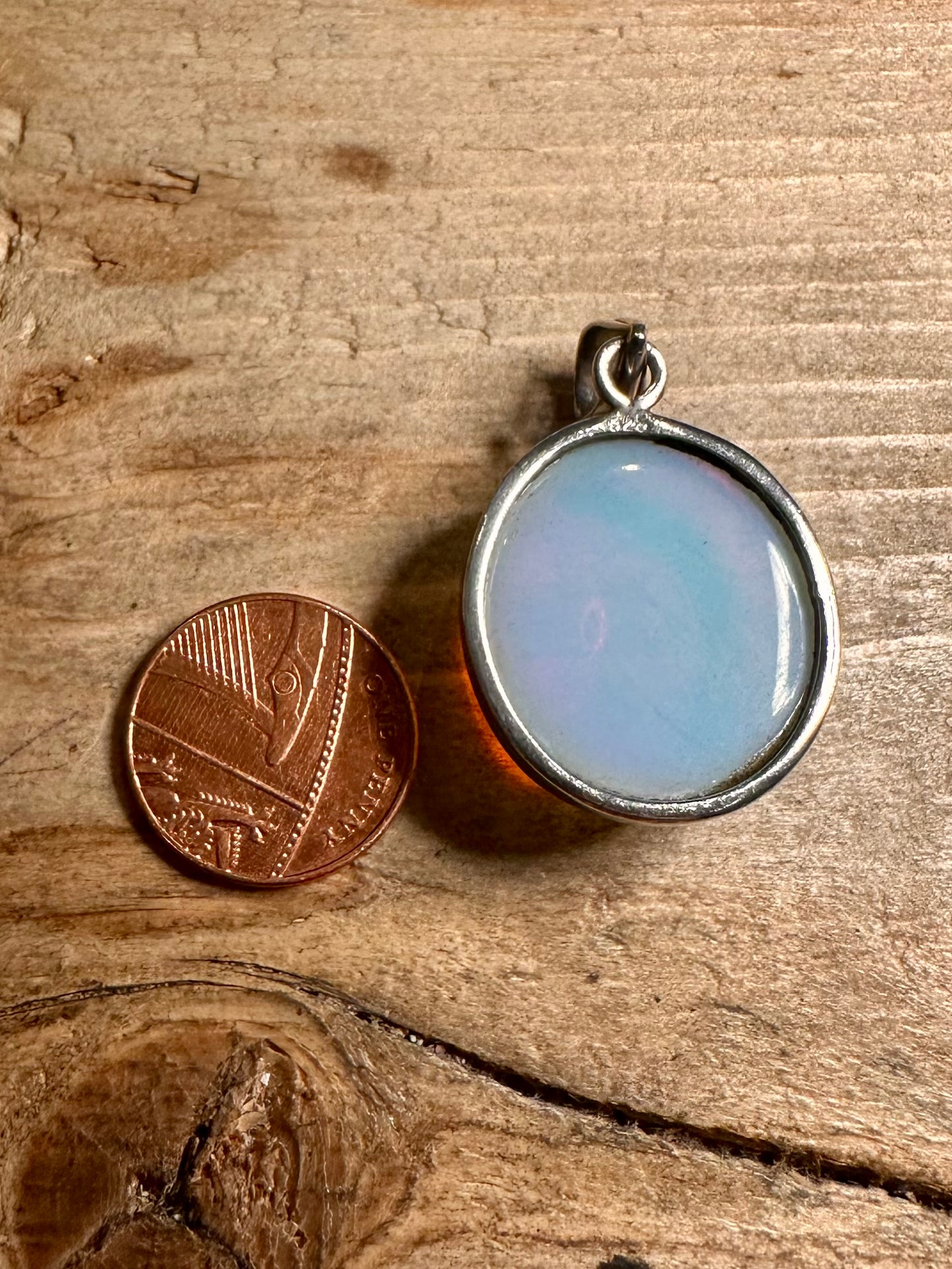 Modern Opalite Oval 925 Silver Pendant