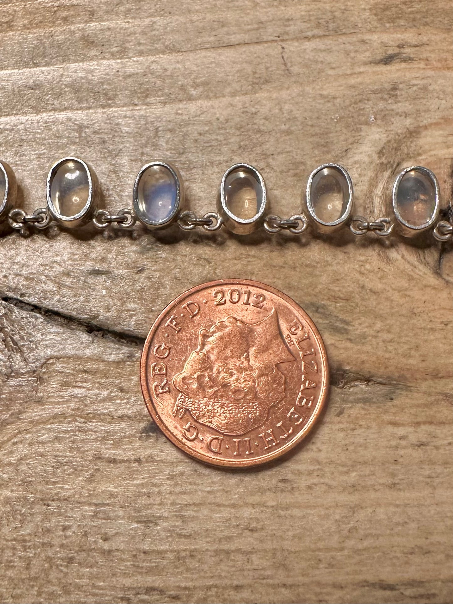 Vintage Moonstone Chain 925 Silver 16 to 18 inch Necklace