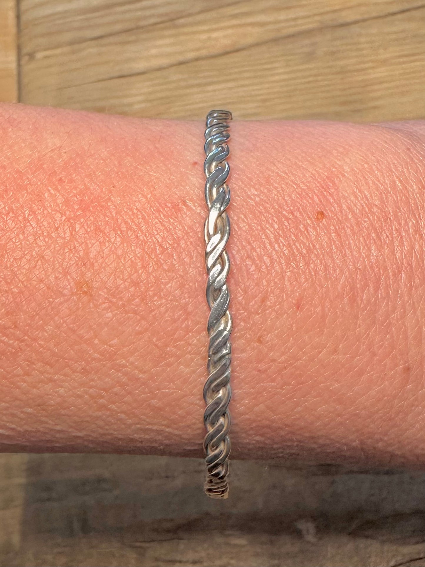 Vintage Twisted 925 Silver Bangle