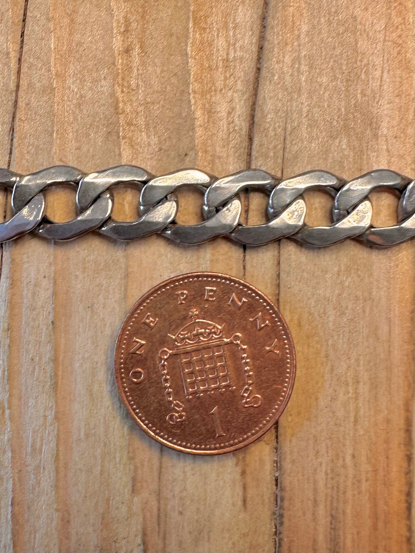 Vintage Curb Chain 925 Sterling Silver 8.5 inch Bracelet