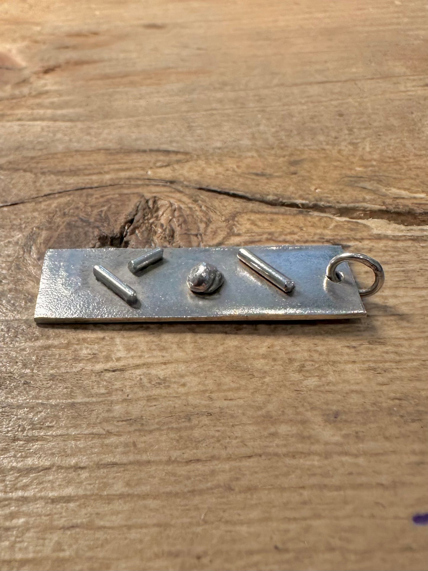 Abstract 1978 Bar 925 Silver Pendant