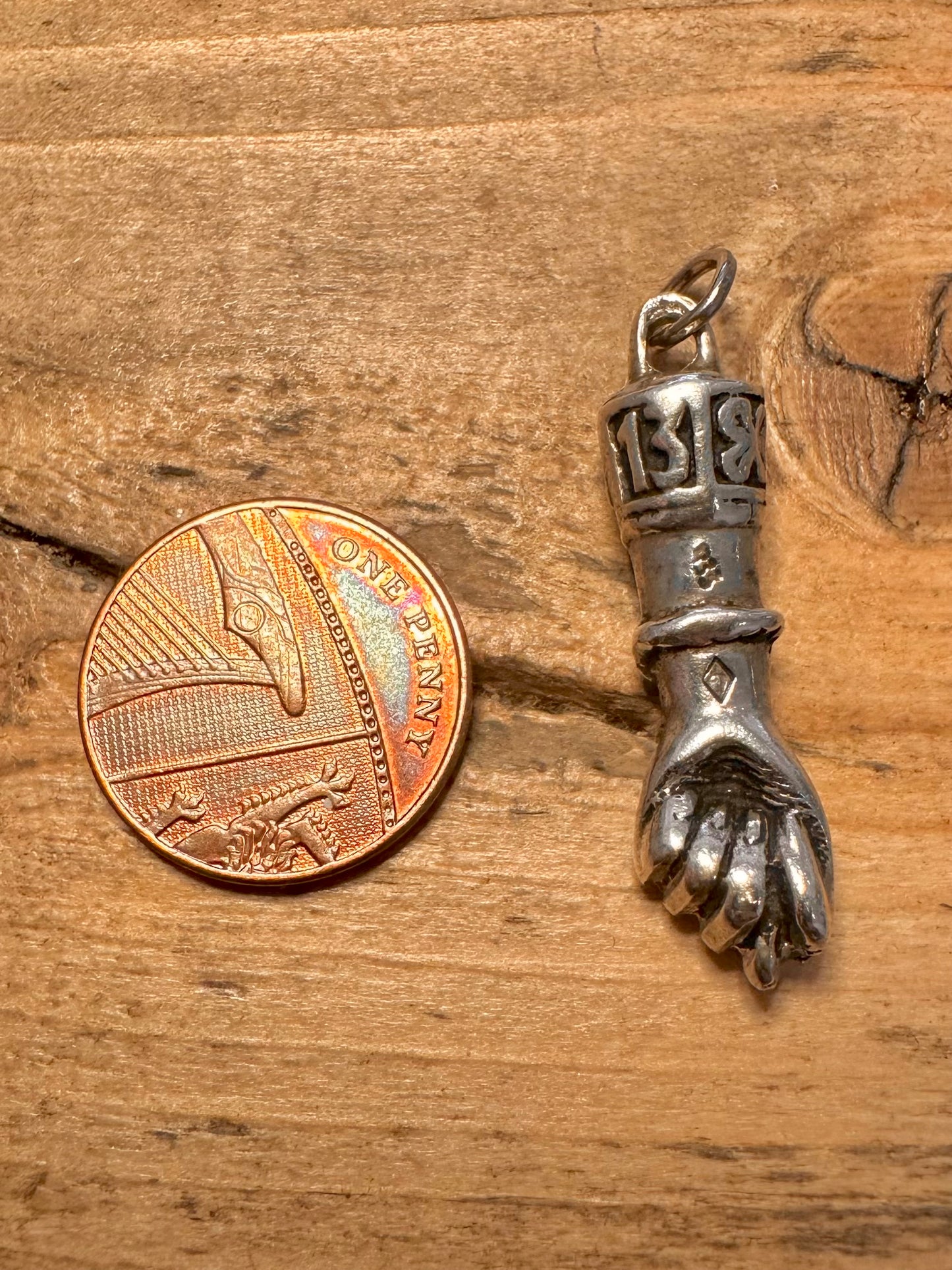 Vintage Figa Fist Good Luck 833 Silver Pendant