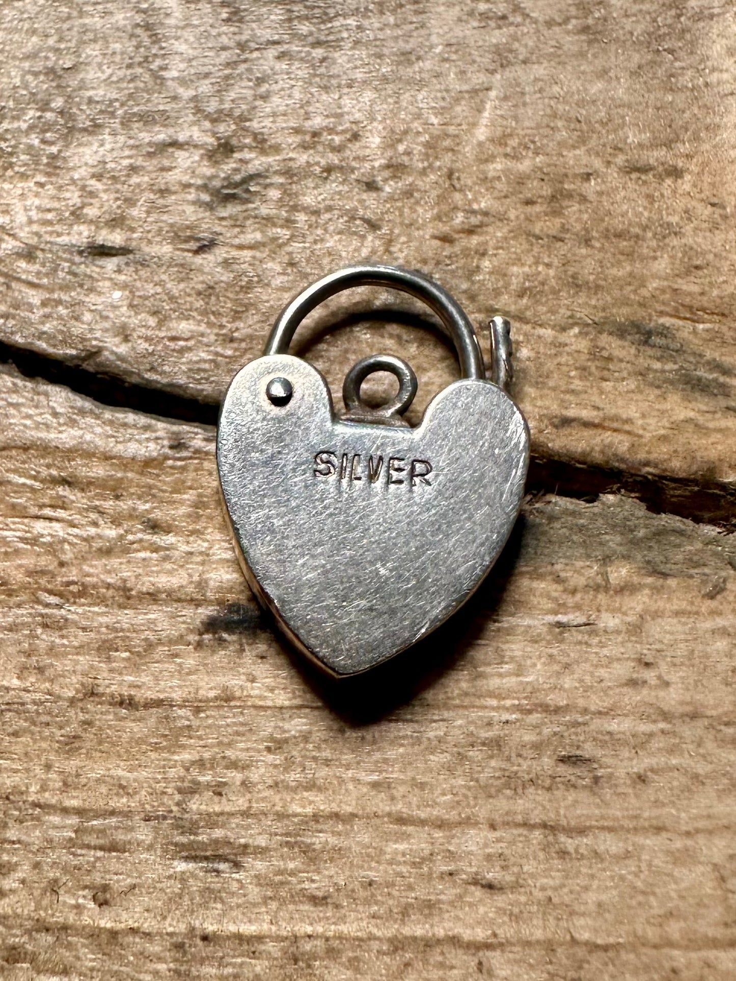 Vintage Heart Padlock 925 Silver Pendant