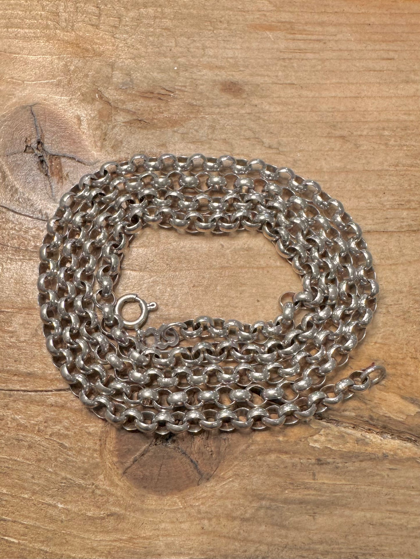 Vintage 1977 Belcher Chain 925 Silver 28 inch Necklace