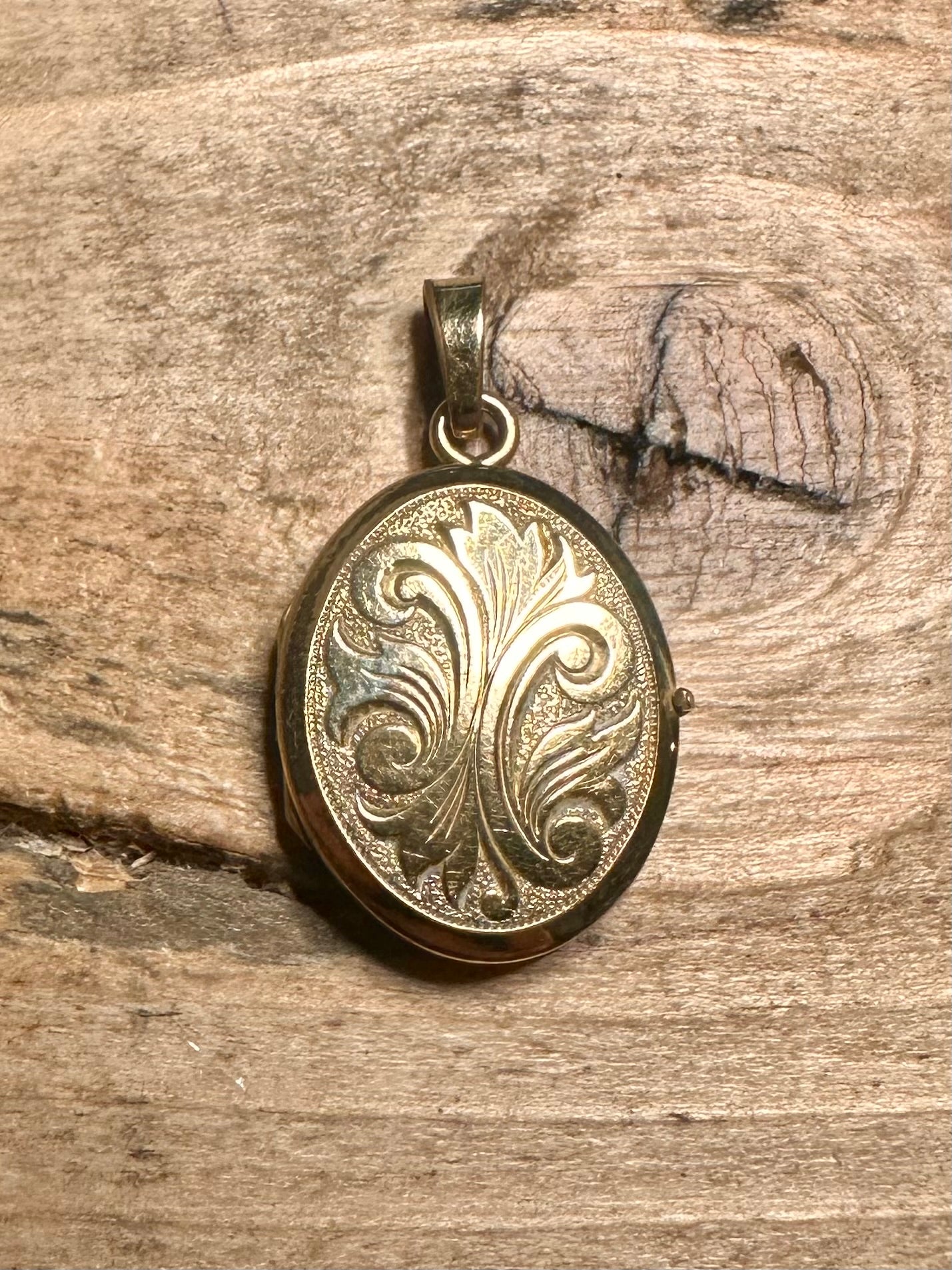 Vintage Engraved Locket Rolled Gold Pendant