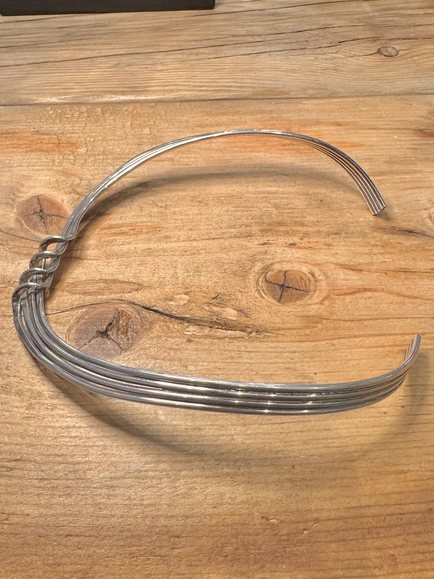 Vintage Heavy Twisted Layer Collar 925 Silver Necklace