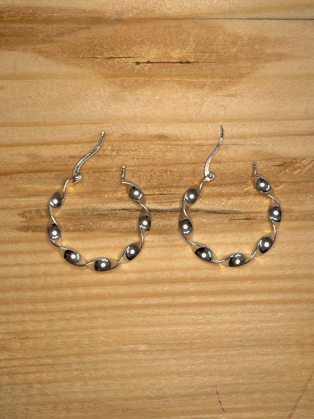 Thin Twisted 925 Sterling Silver Hoop Earrings