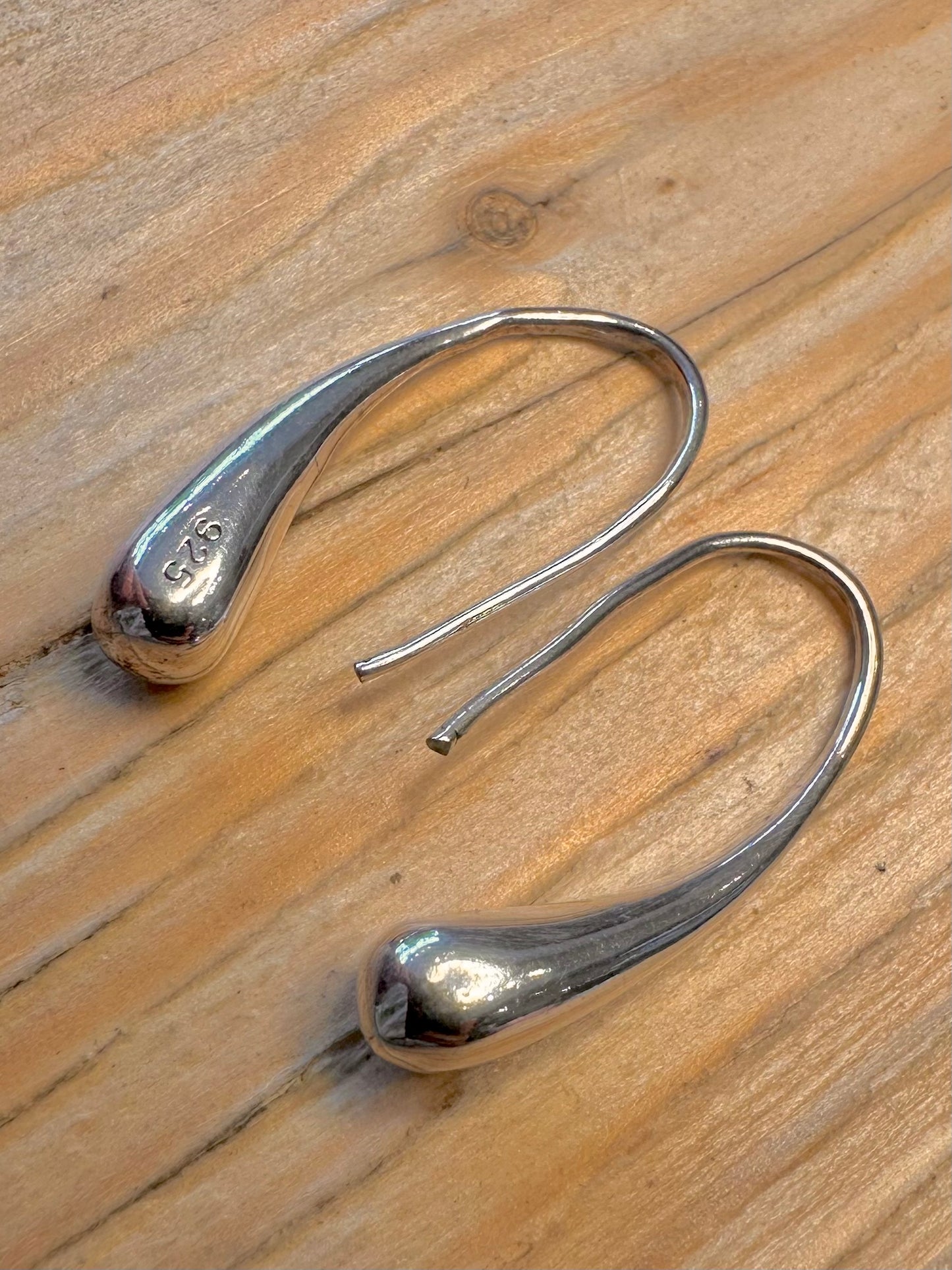 Modern Teardrop 925 Sterling Silver Earrings