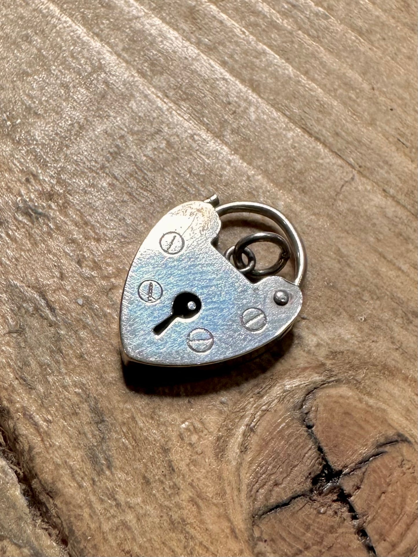 Vintage Heart Padlock 925 Silver Pendant