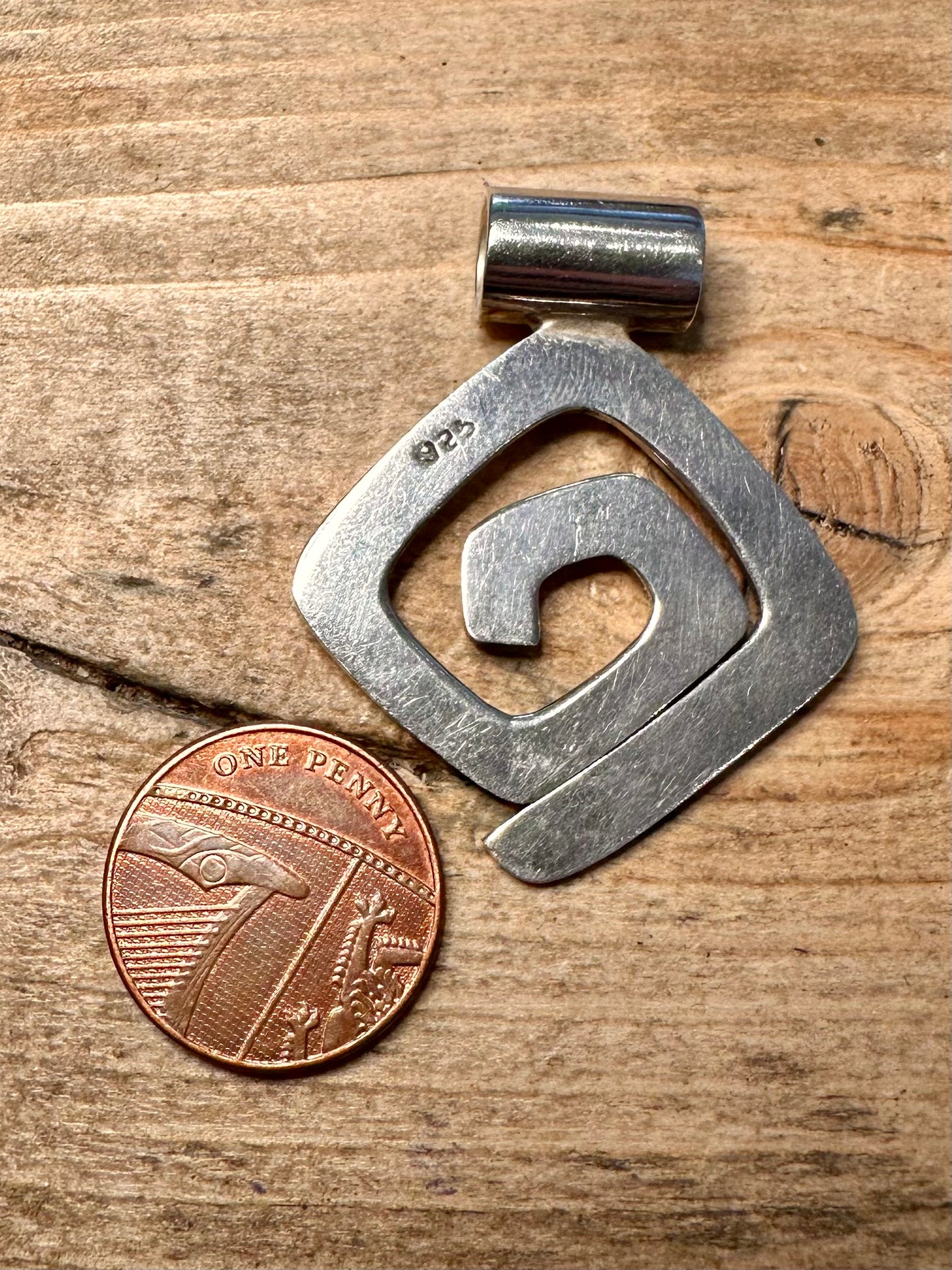 Abstract Swirl Chunky 925 Silver Pendant