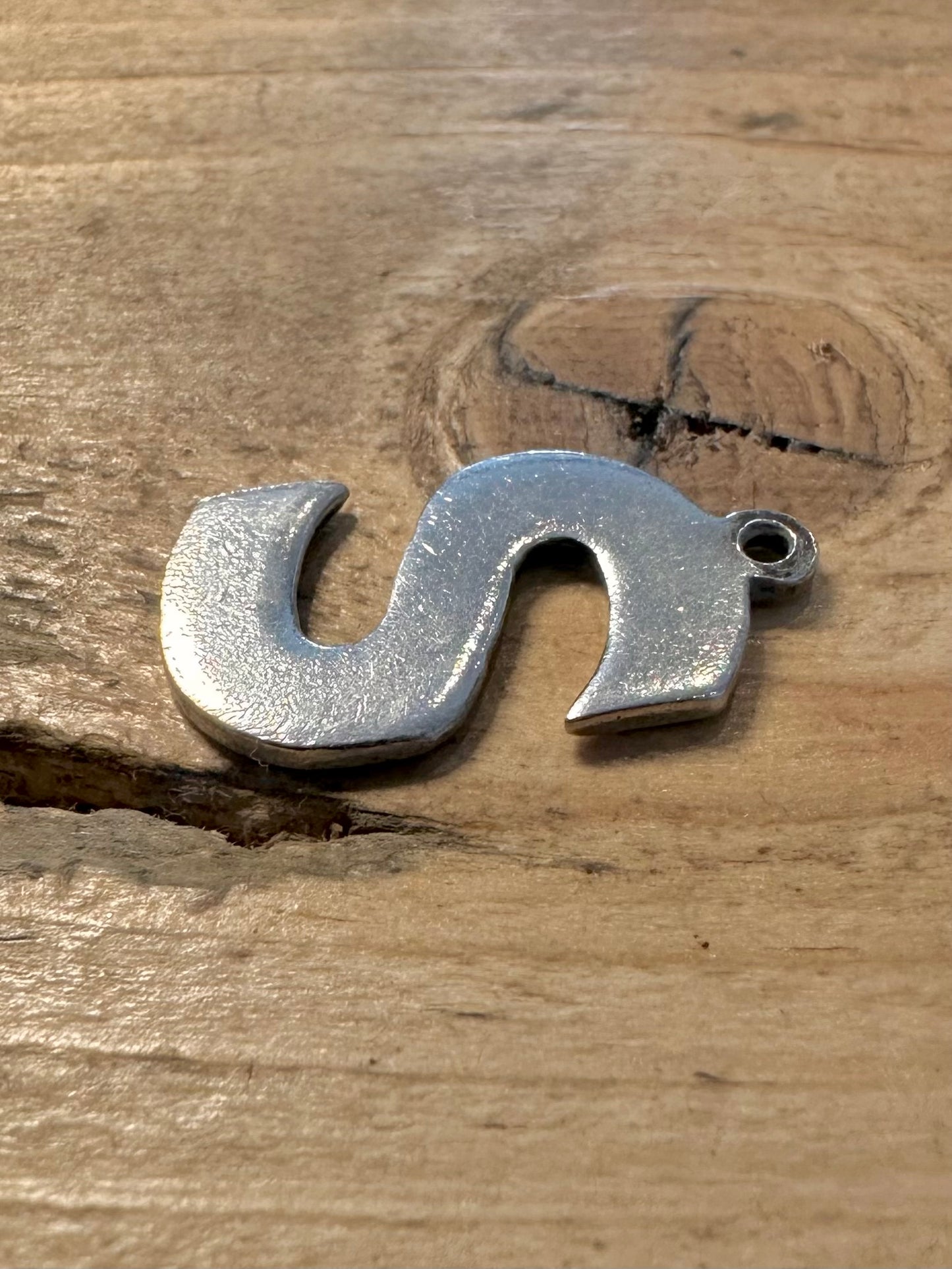 Vintage Letter S 925 Silver Pendant