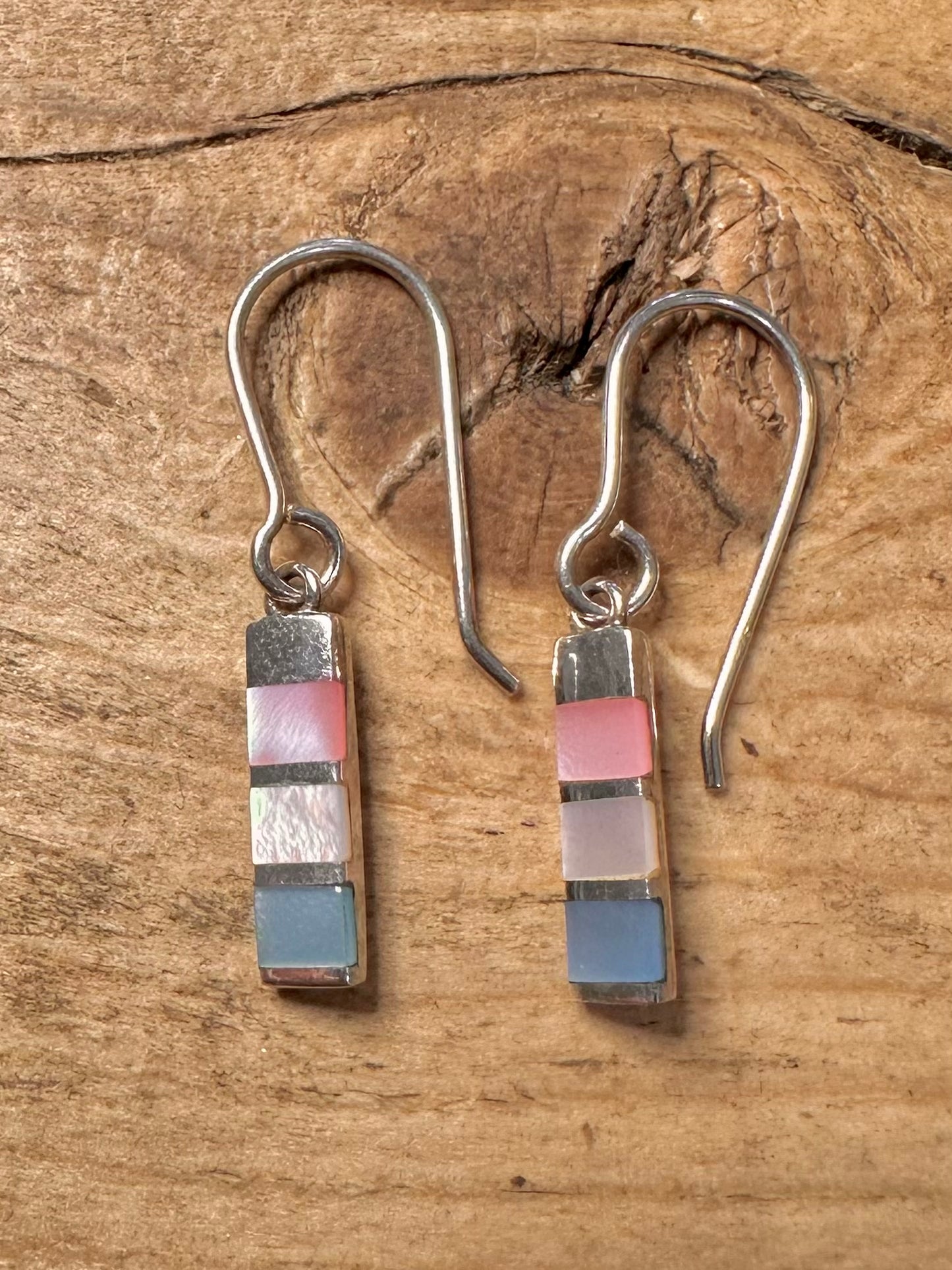 Modern Multi Coloured Mother of Pearl Earrings