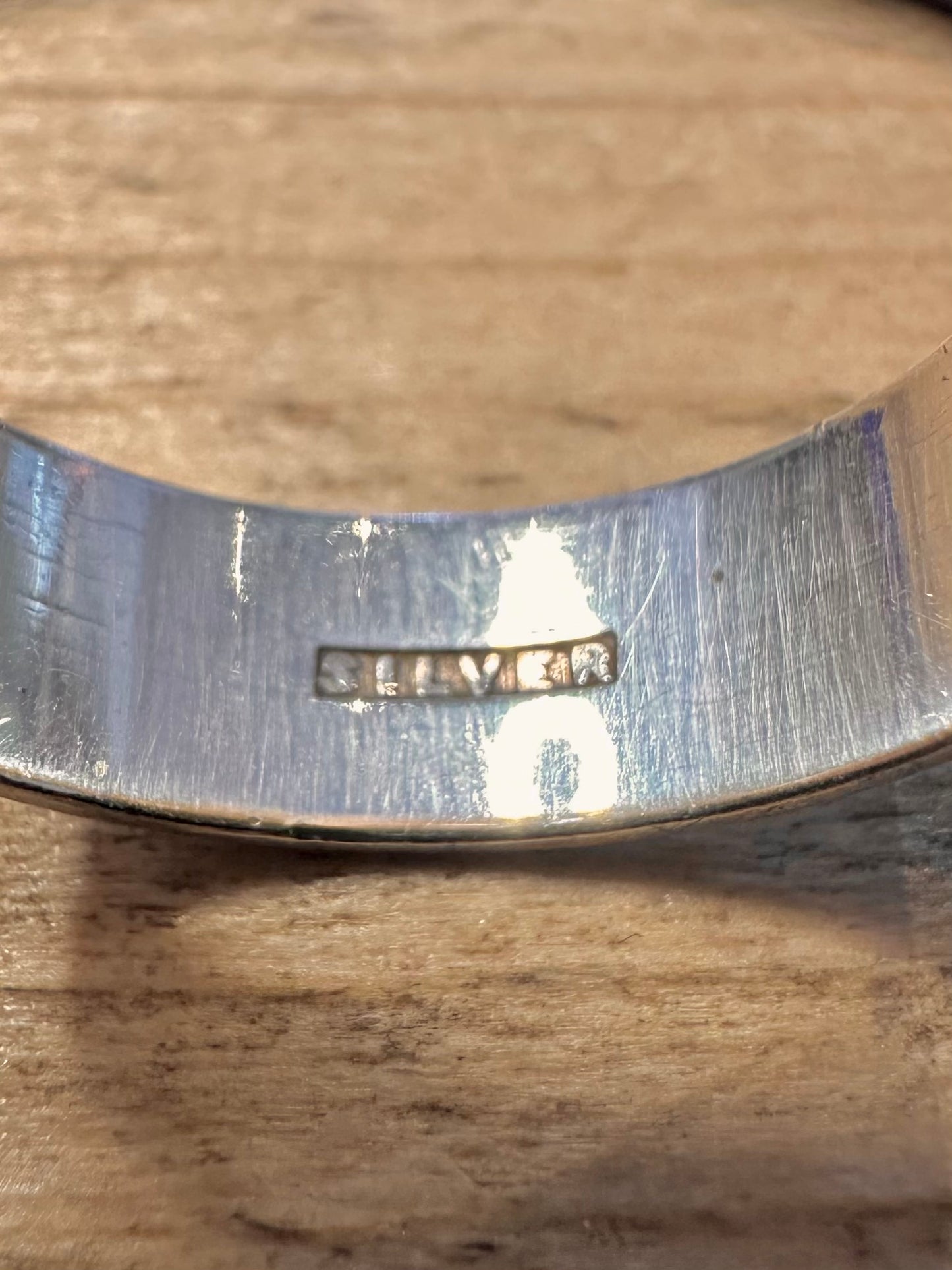 Vintage X Engraved Band 925 Silver Size L Ring