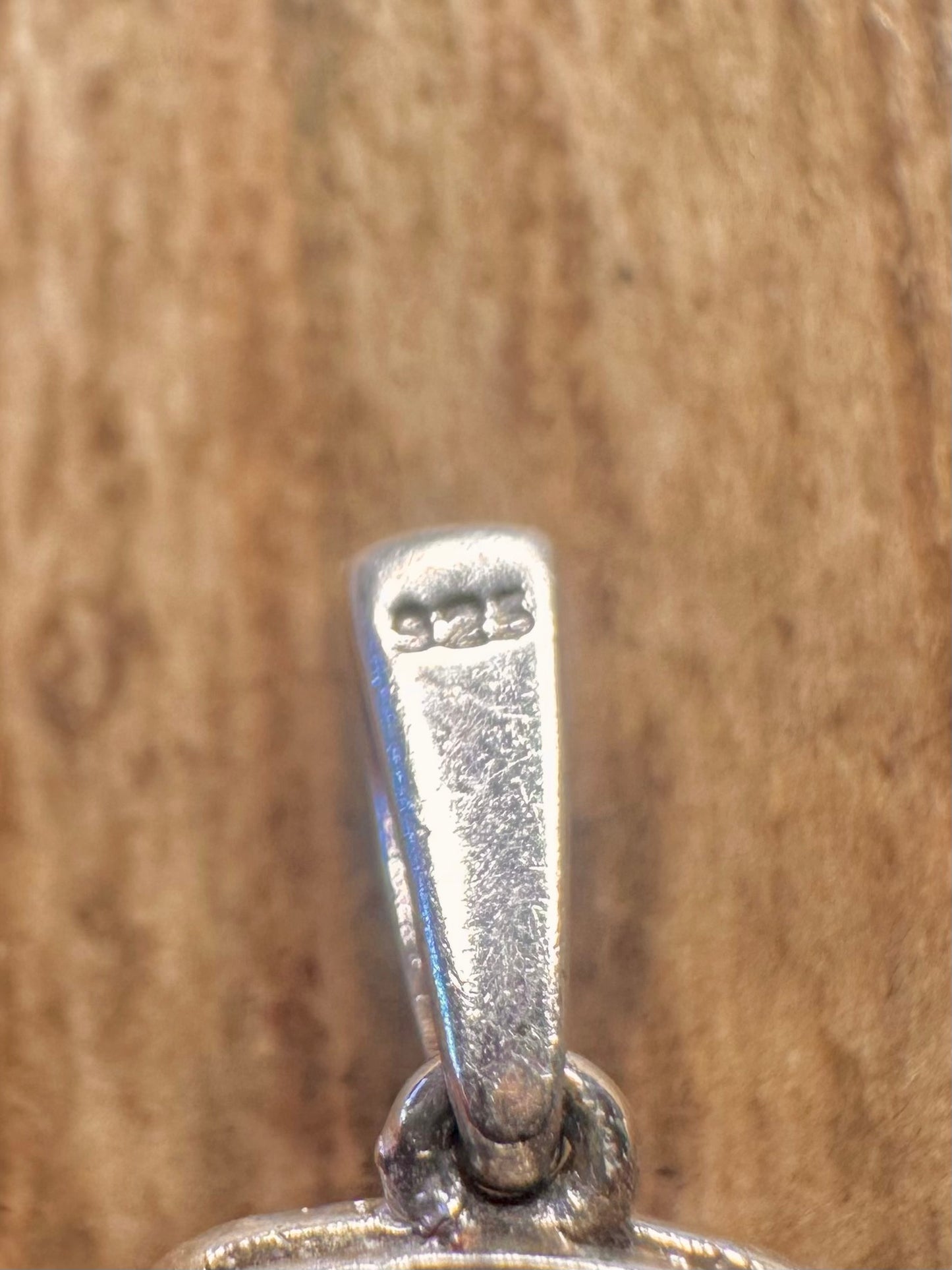 Vintage Pink and White CZ Square 925 Sterling Silver Pendant