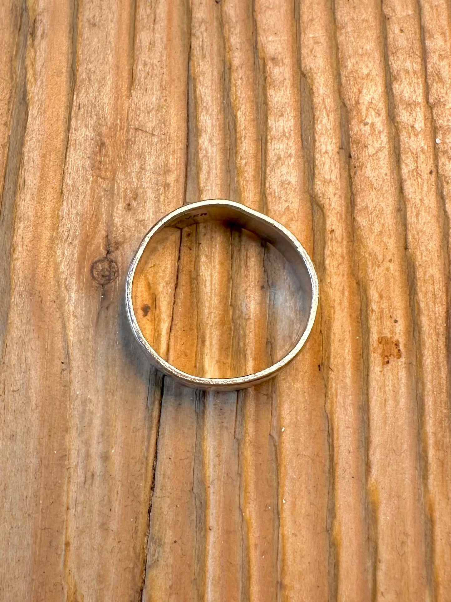 Textured Band 925 Sterling Silver Size R Ring