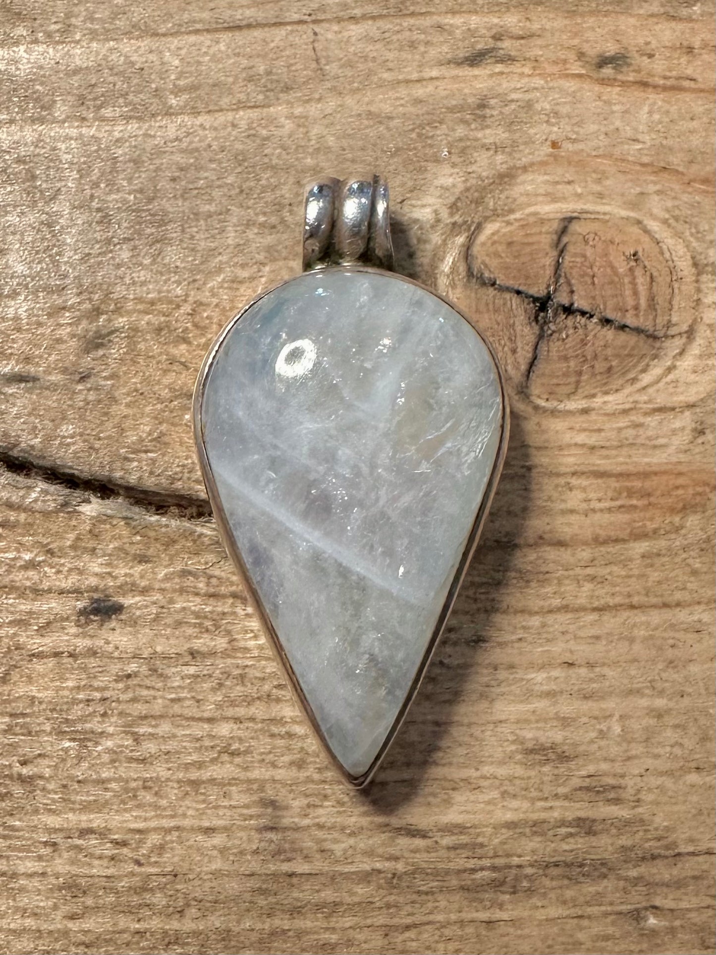 Vintage Moonstone Teardrop 925 Silver Pendant