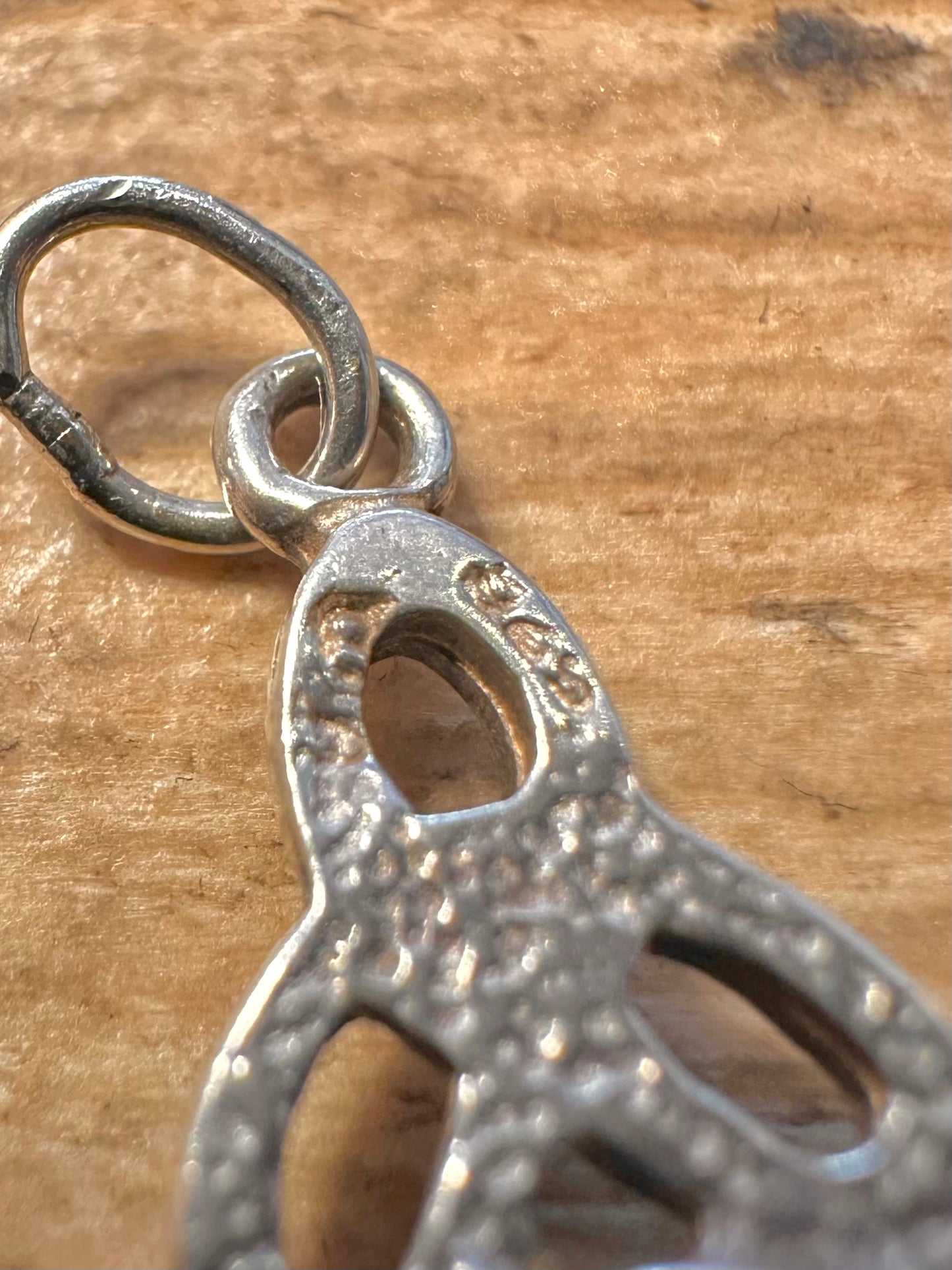 Vintage Blue Topaz Celtic 925 Silver Pendant