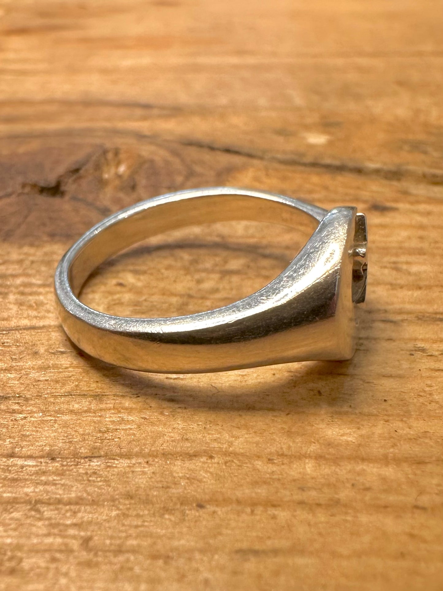 Modern Moon and Star 925 Silver Size L1/2 Ring