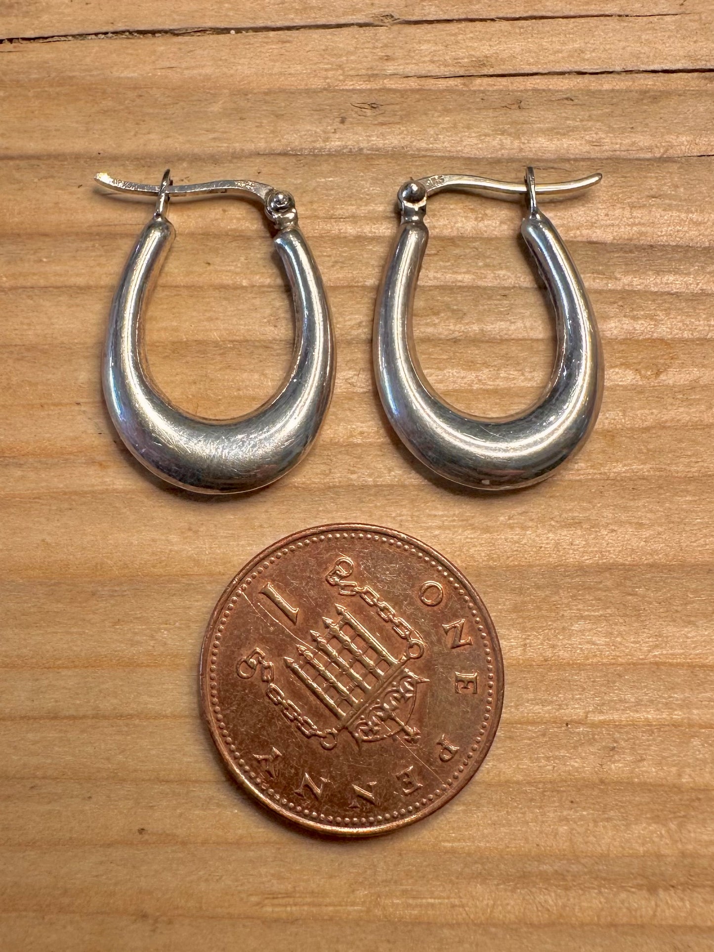 Modernist CZ Hoops 925 Sterling Silver Earrings