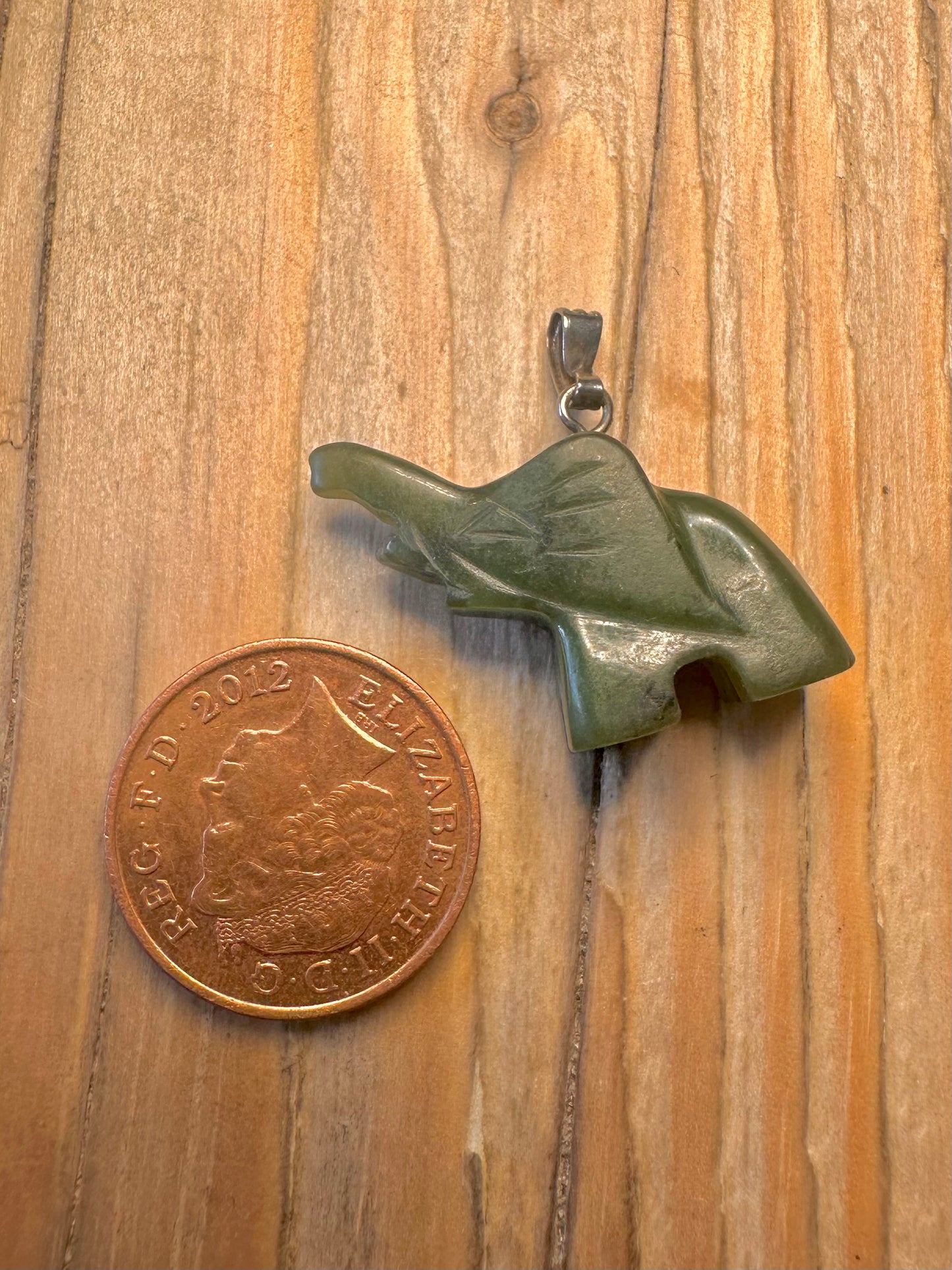 Vintage Jade Elephant Costume Pendant