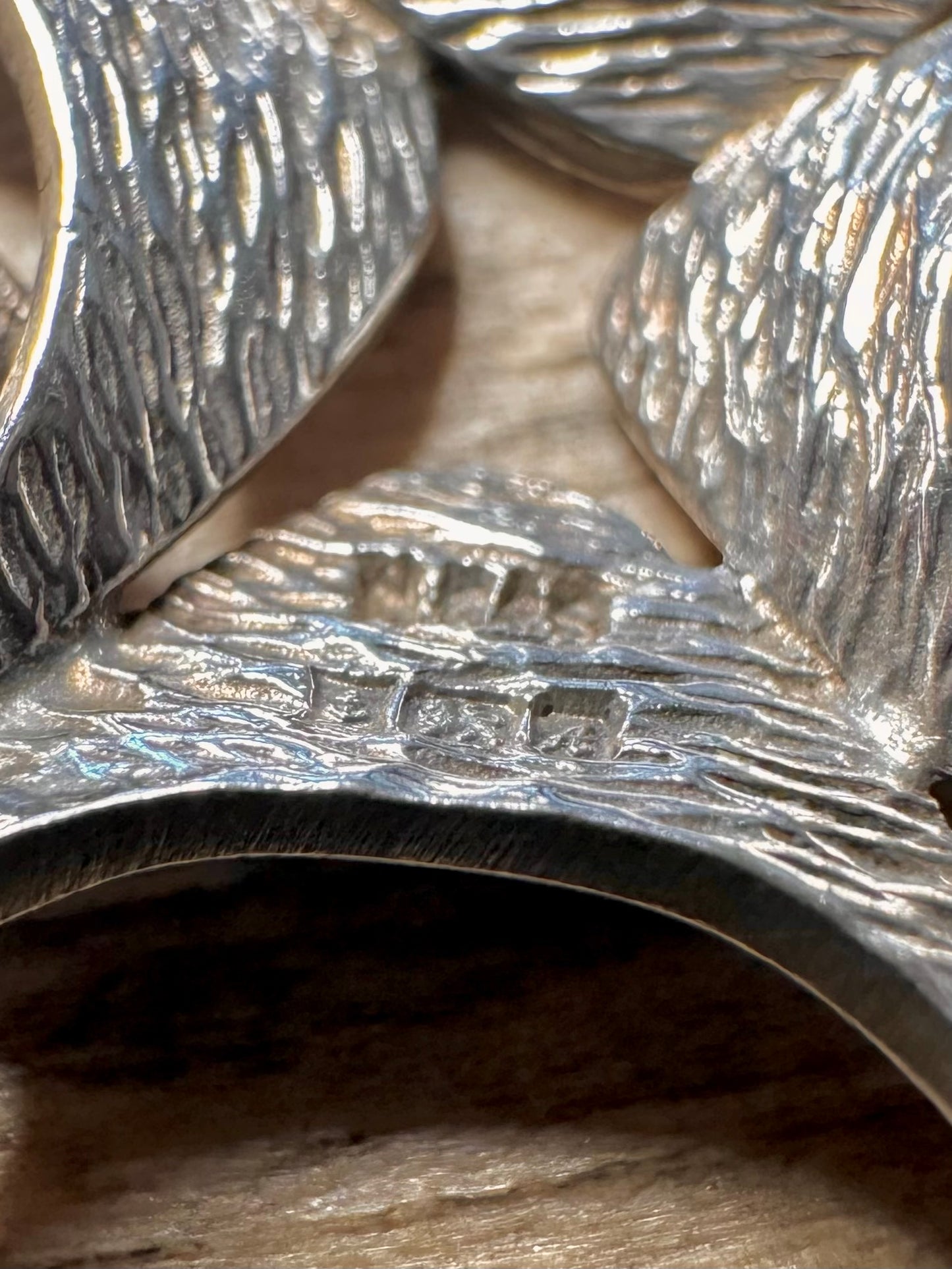 Vintage 1975 Abstract Textured 925 Silver Pendant