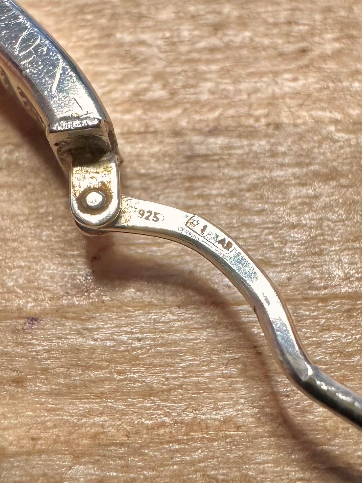 Abstract Shaped Hoops Greek Key Design 925 Silver Earrings