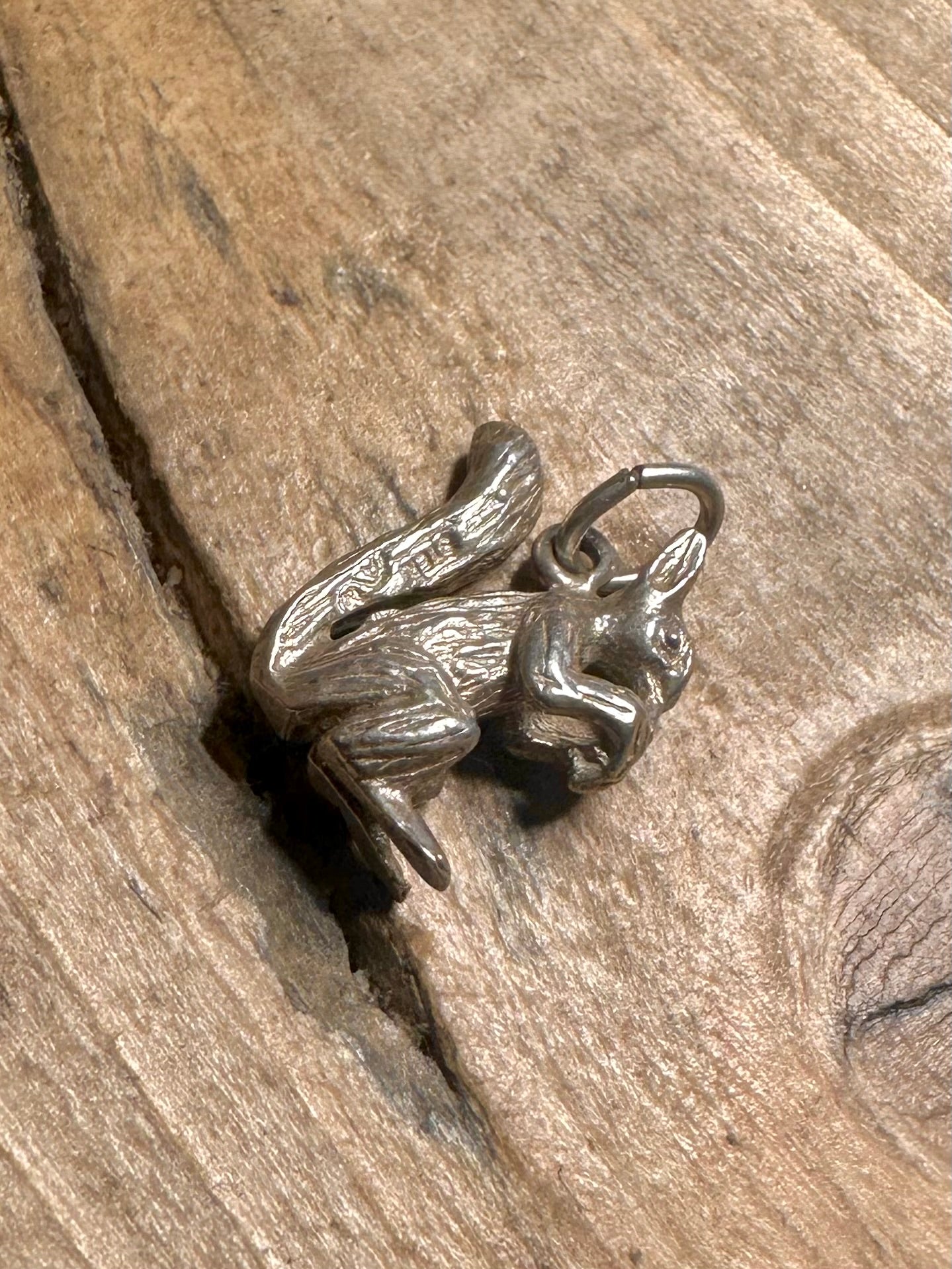 Vintage Squirrel 925 Silver Charm Pendant