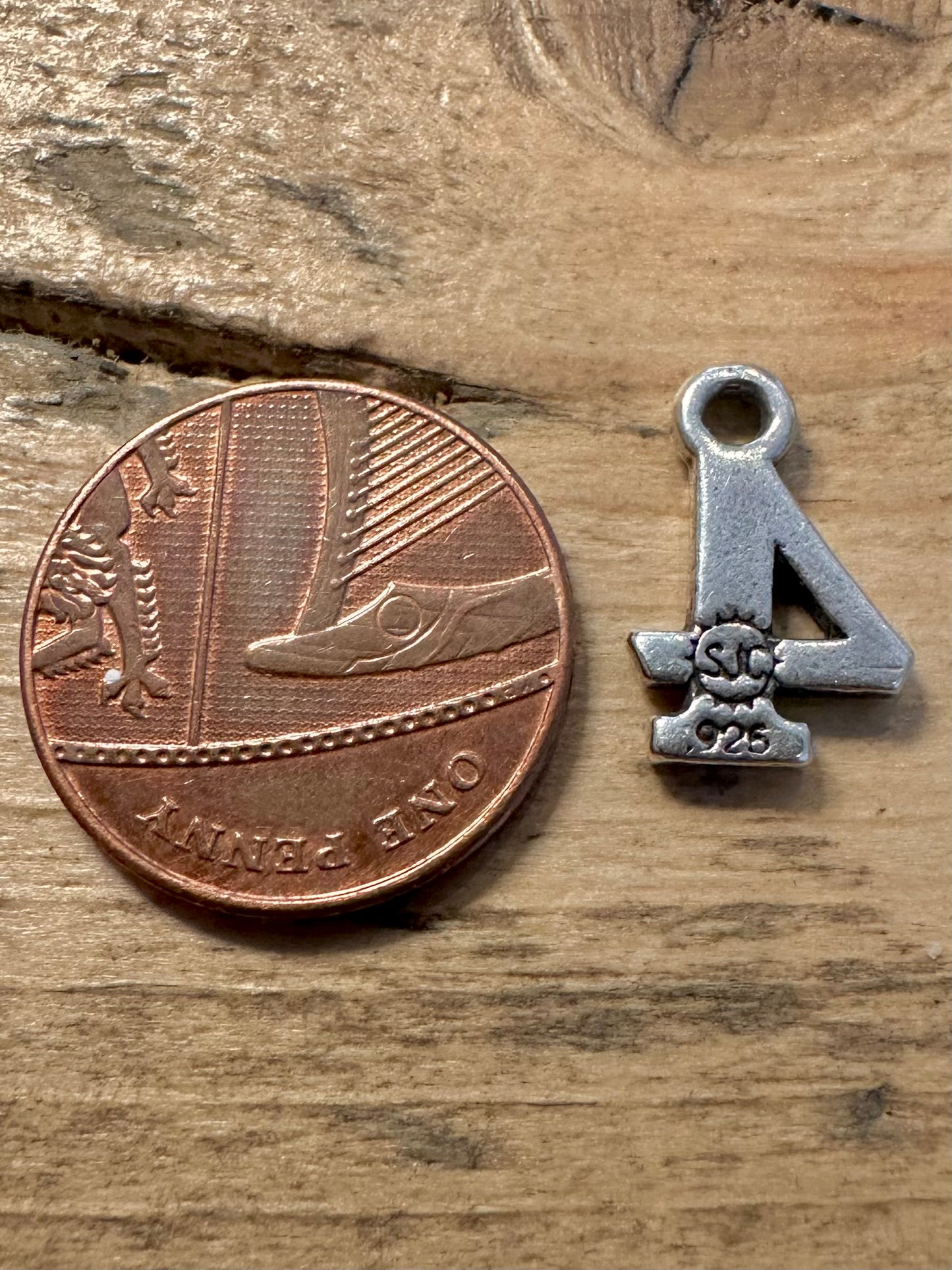 Vintage Number Four 925 Silver Charm Pendant