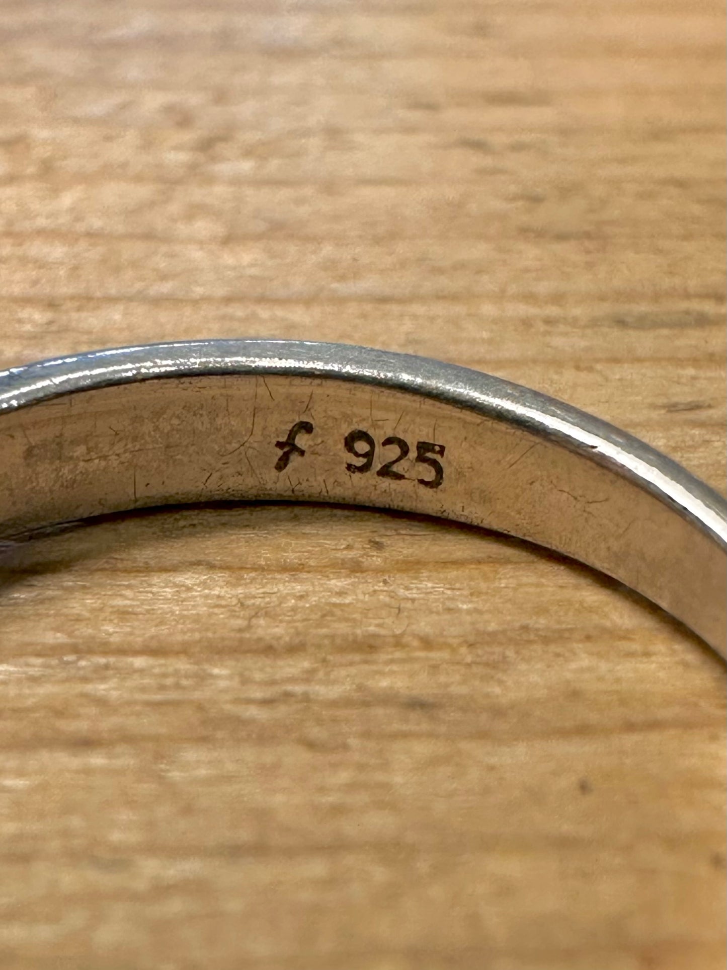 Vintage White DQ CZ 925 Silver Size N Ring