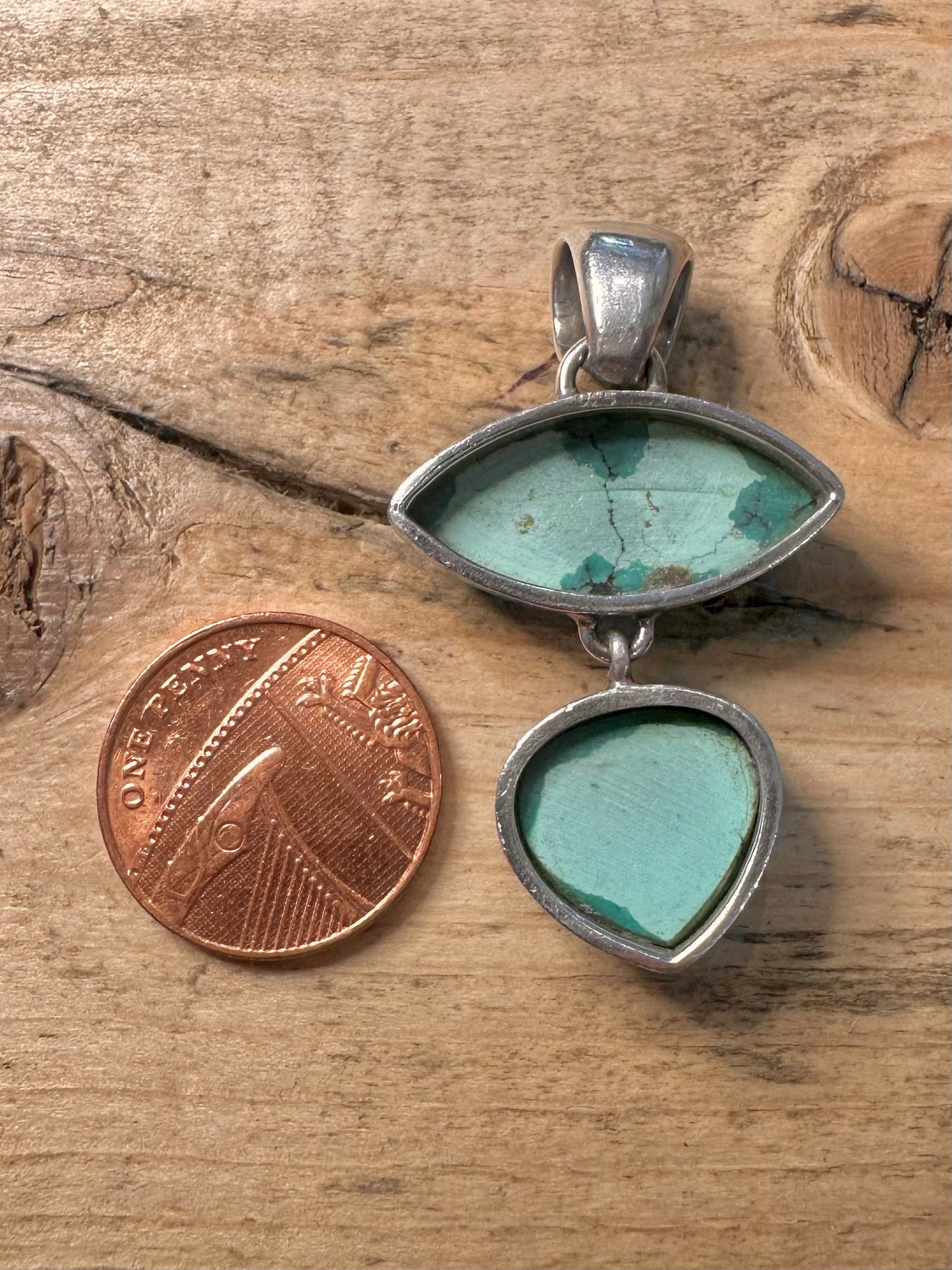 Vintage Turquoise 925 Silver Pendant