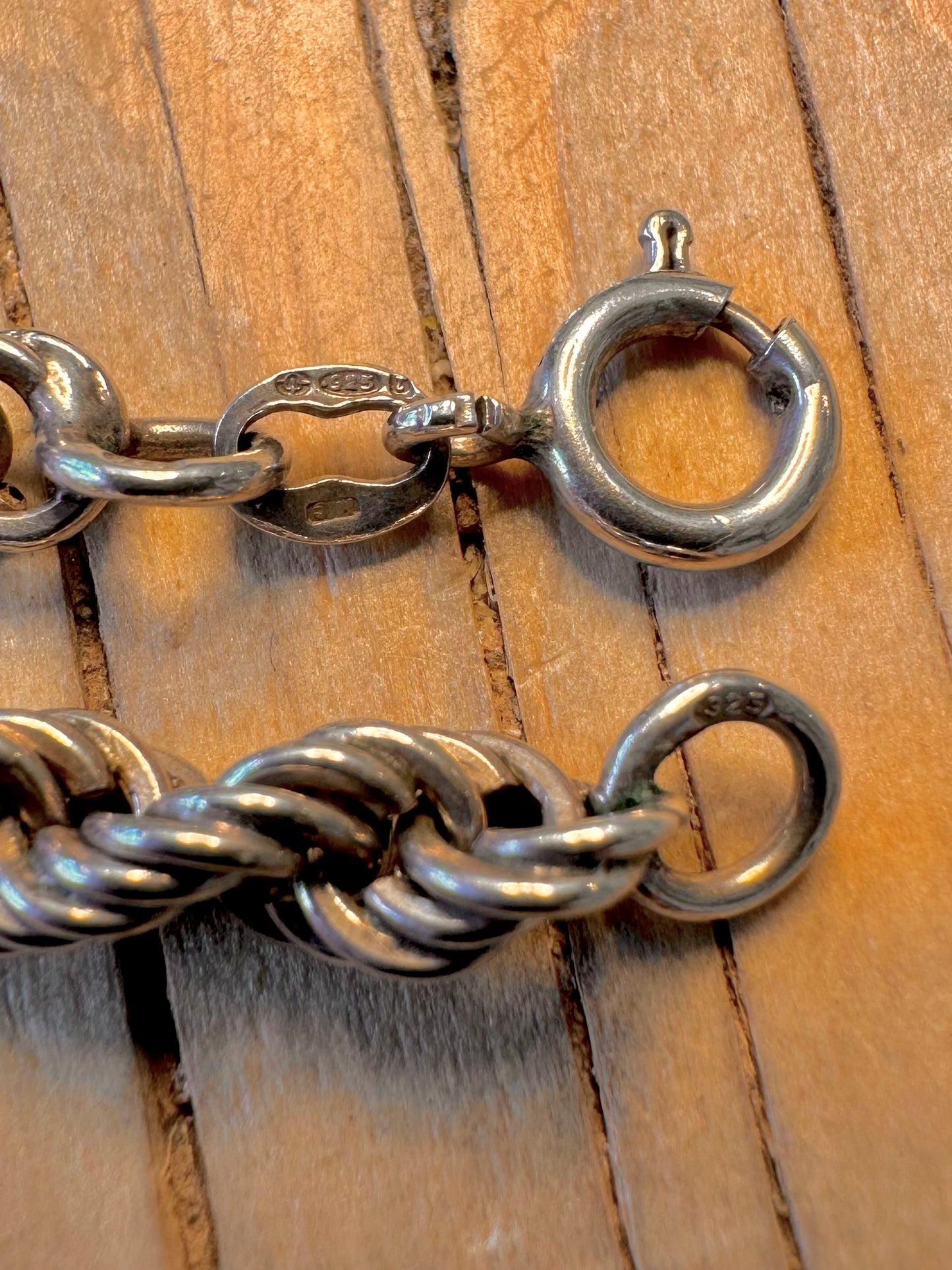 Vintage Rope Chain 925 Silver 26 inch Necklace