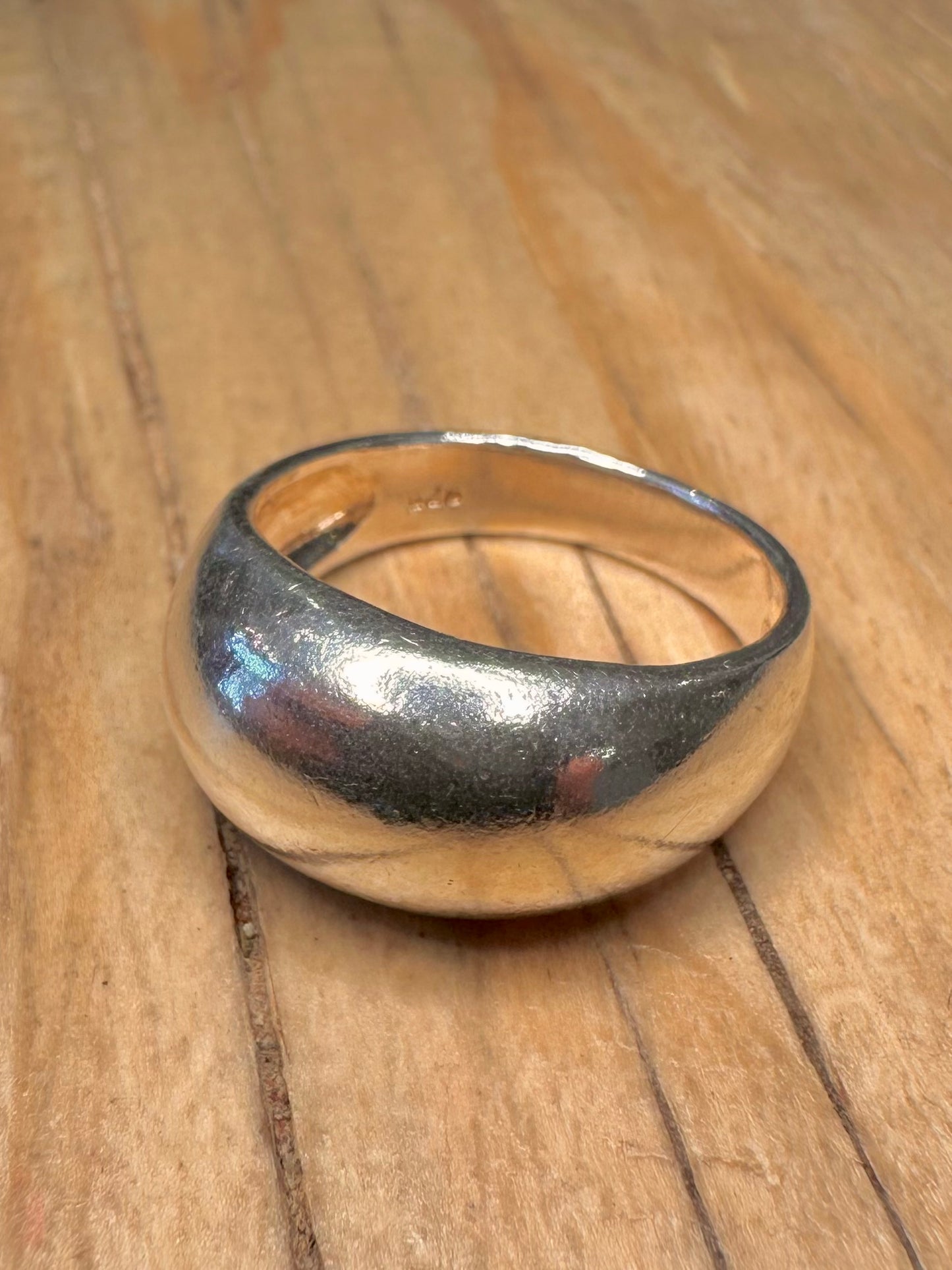 Abstract Dome 925 Sterling Silver Size P Ring