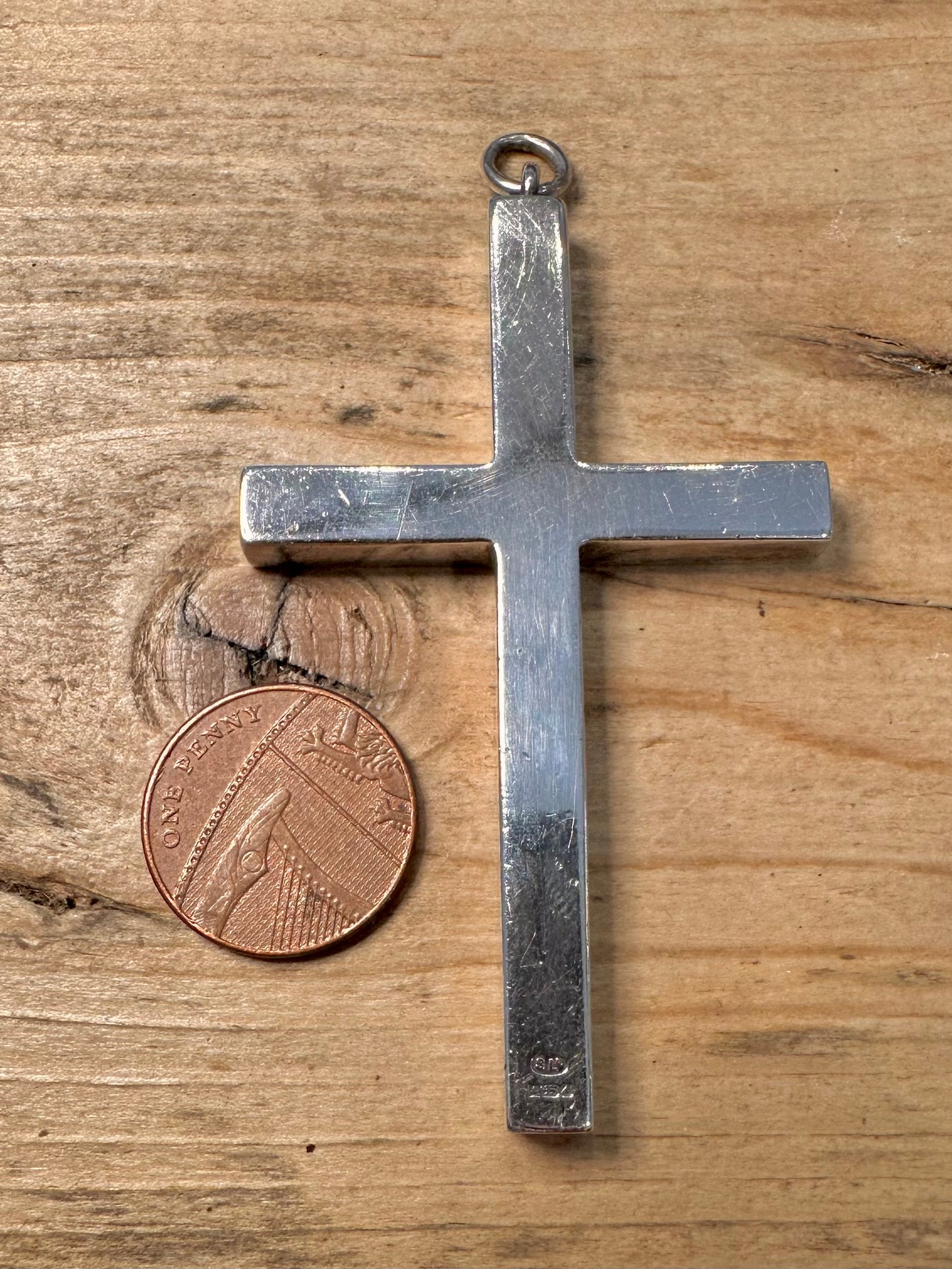 Vintage 1975 Heavy Cross 925 Silver Pendant