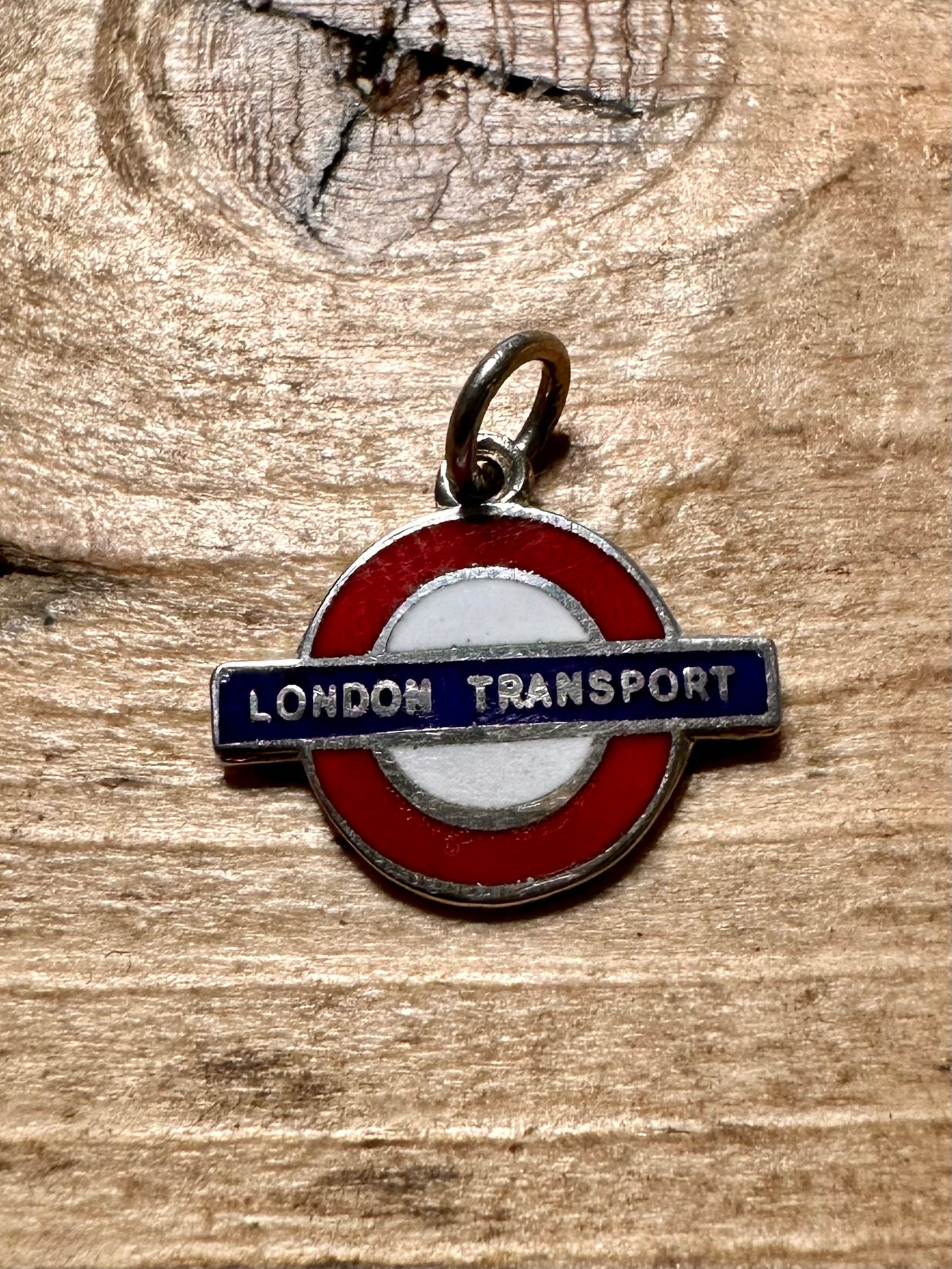 Vintage 1962 London Transport Enamel 925 Silver Charm Pendant