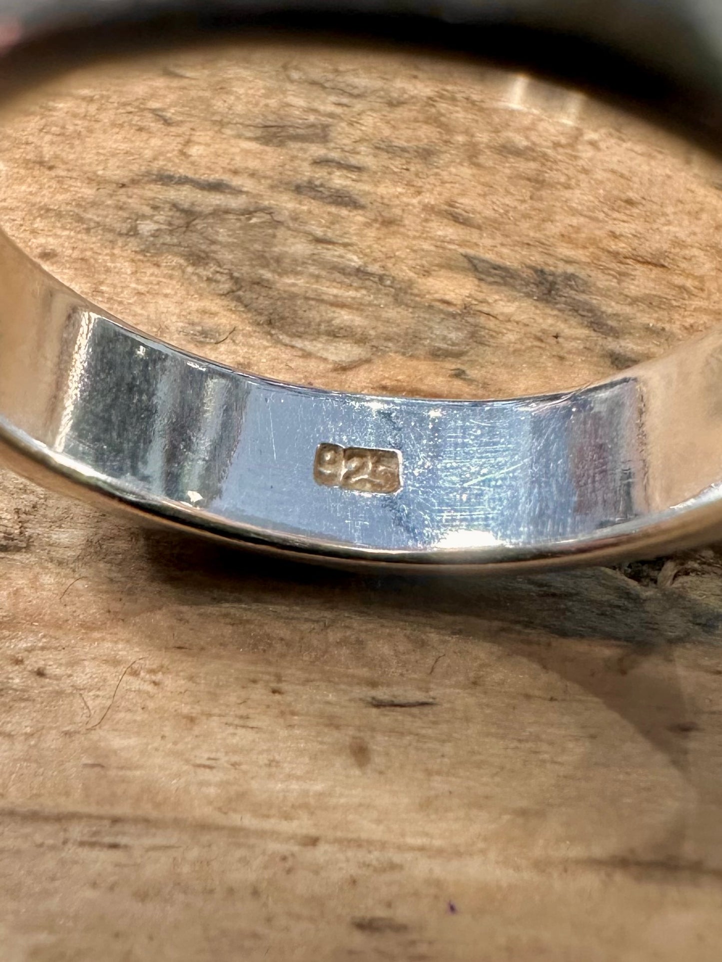 Vintage CZ Band 925 Silver Size N1/2 Ring