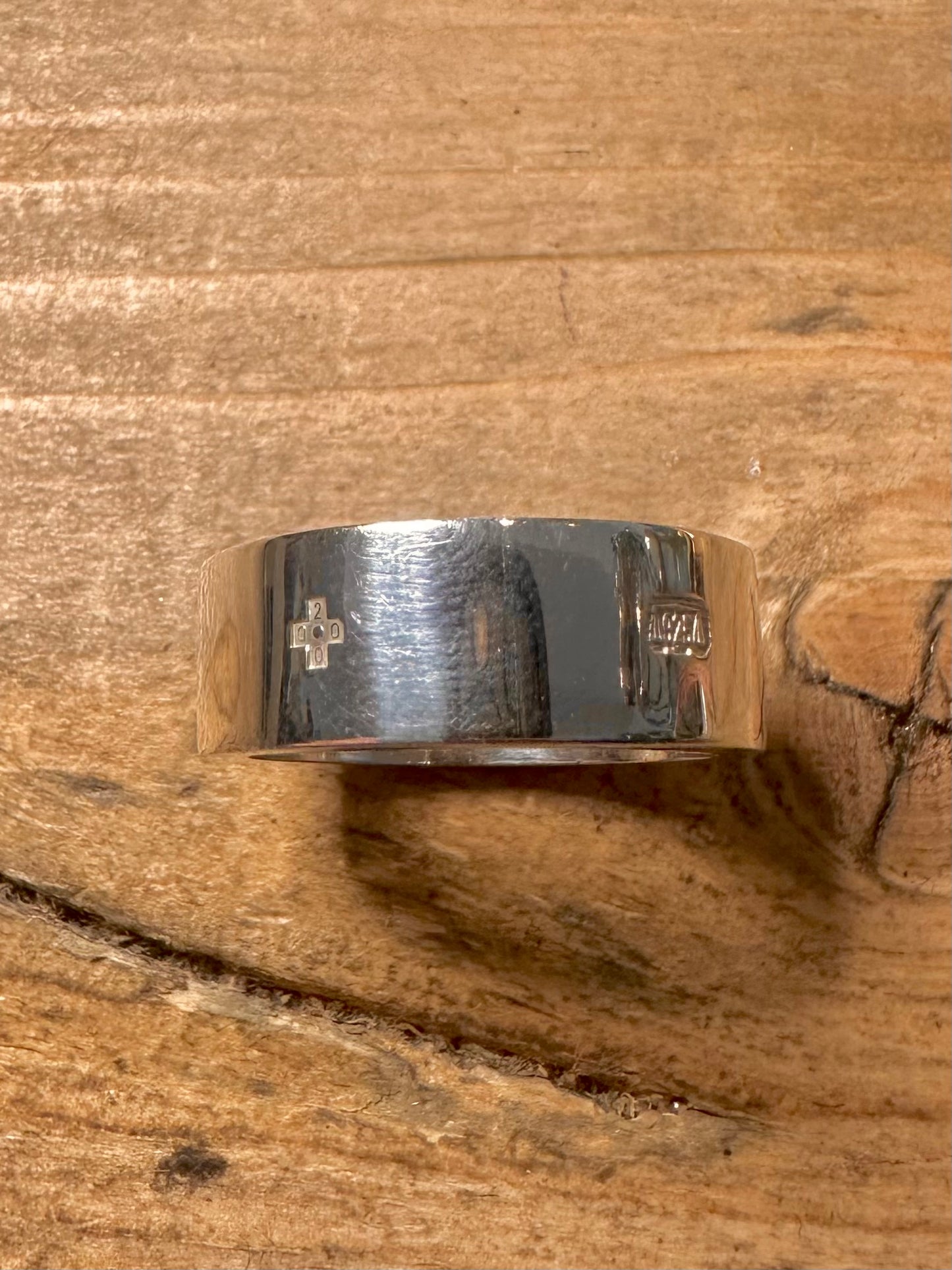 Modern 2000 Hallmarked Band 925 Silver Size T Ring