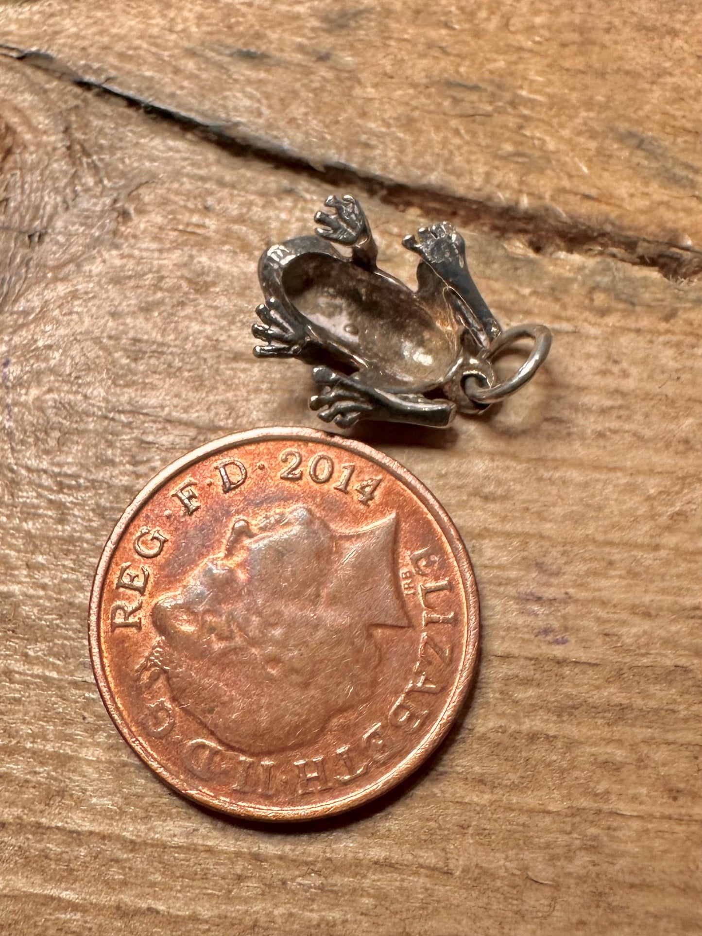 Vintage Frog 925 Silver Charm Pendant