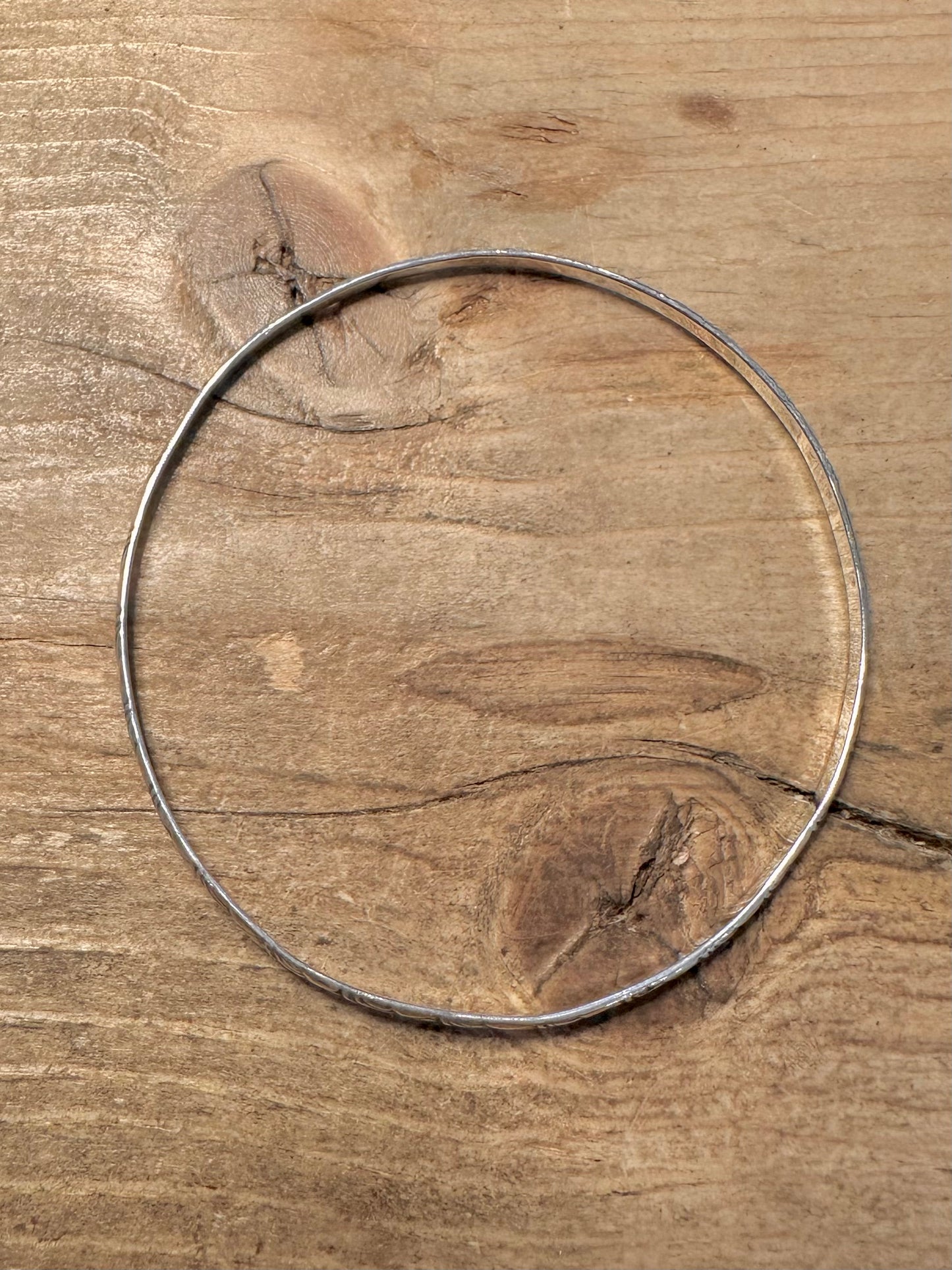 Vintage Boho Engraved 925 Silver Bangle