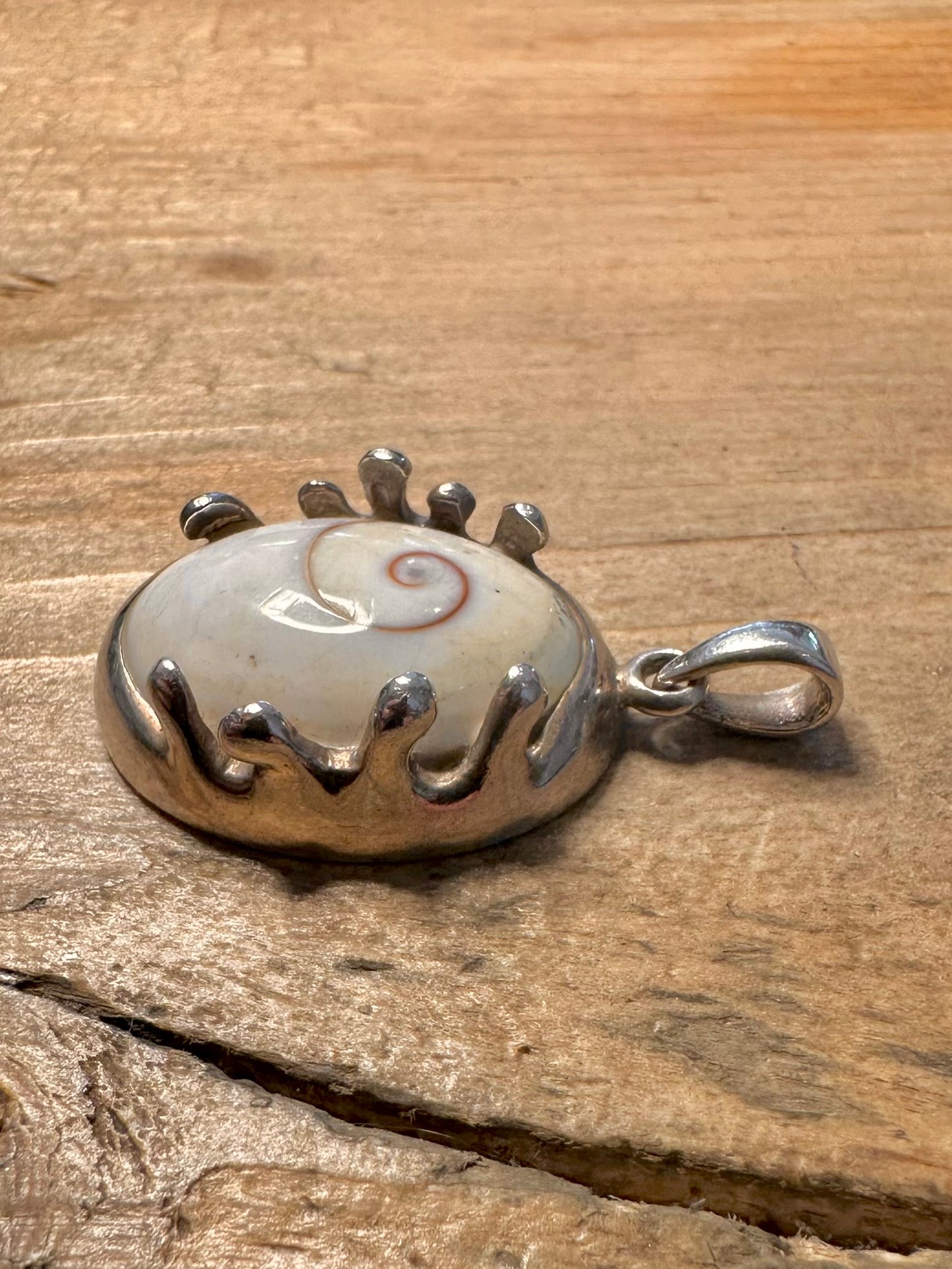 Abstract Eye Shiva Wavy 925 Silver Pendant