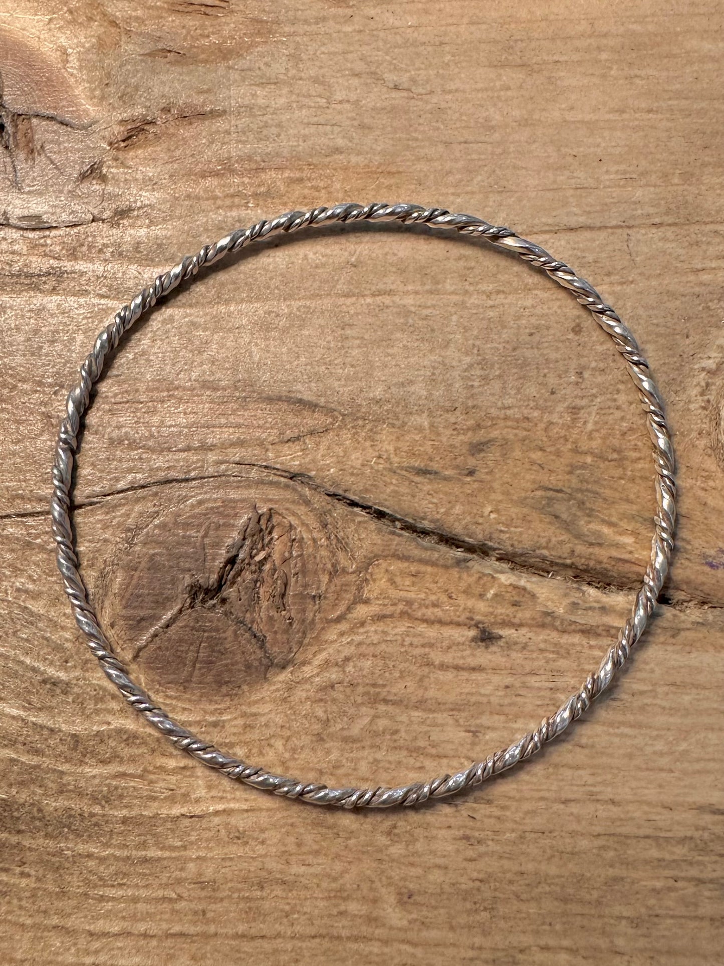 Vintage Twisted 925 Silver Bangle
