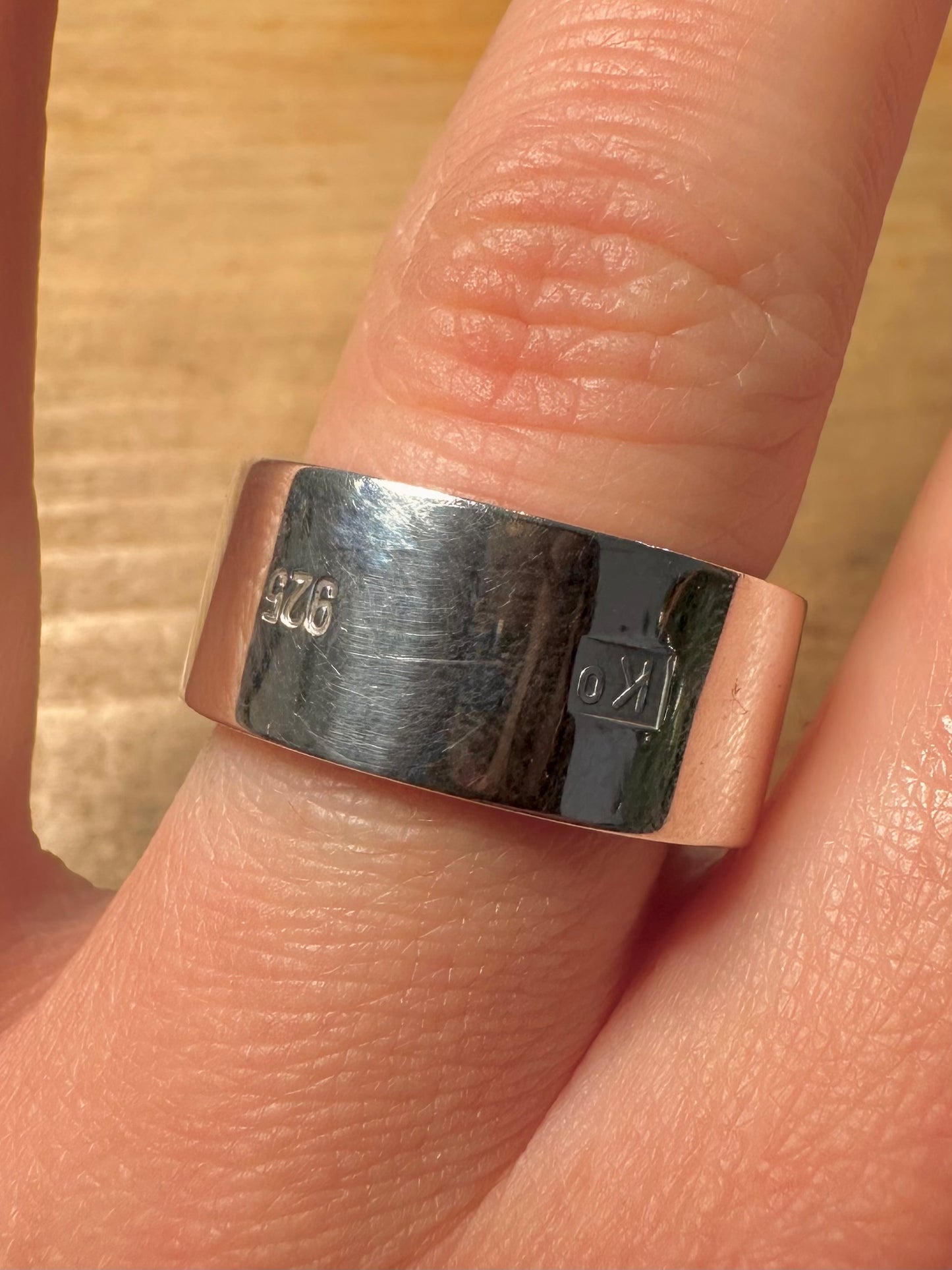 Modern 2000 Hallmarked Band 925 Silver Size S Ring