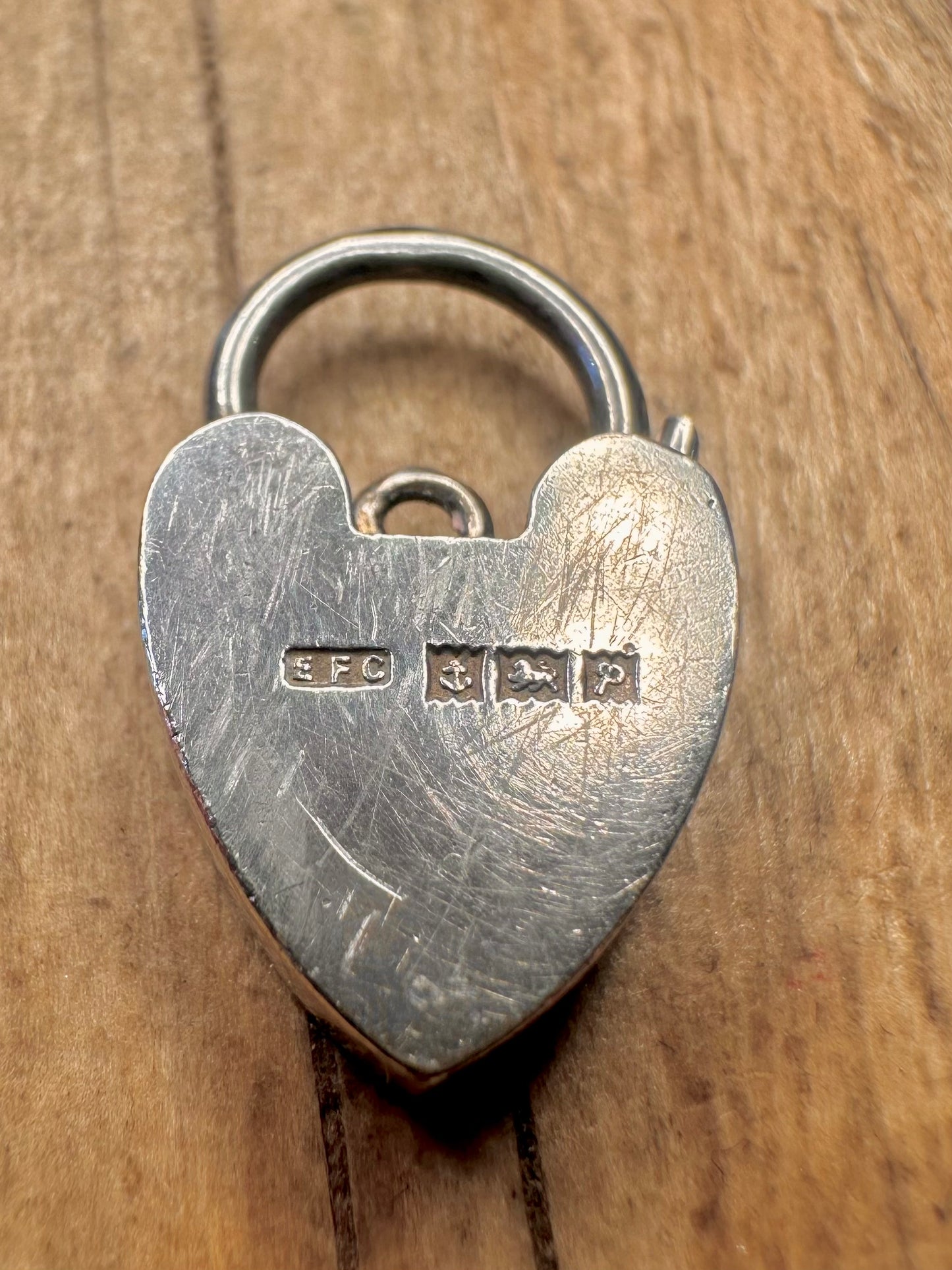 Vintage 1964 Chunky Heart Padlock 925 Sterling Silver Pendant